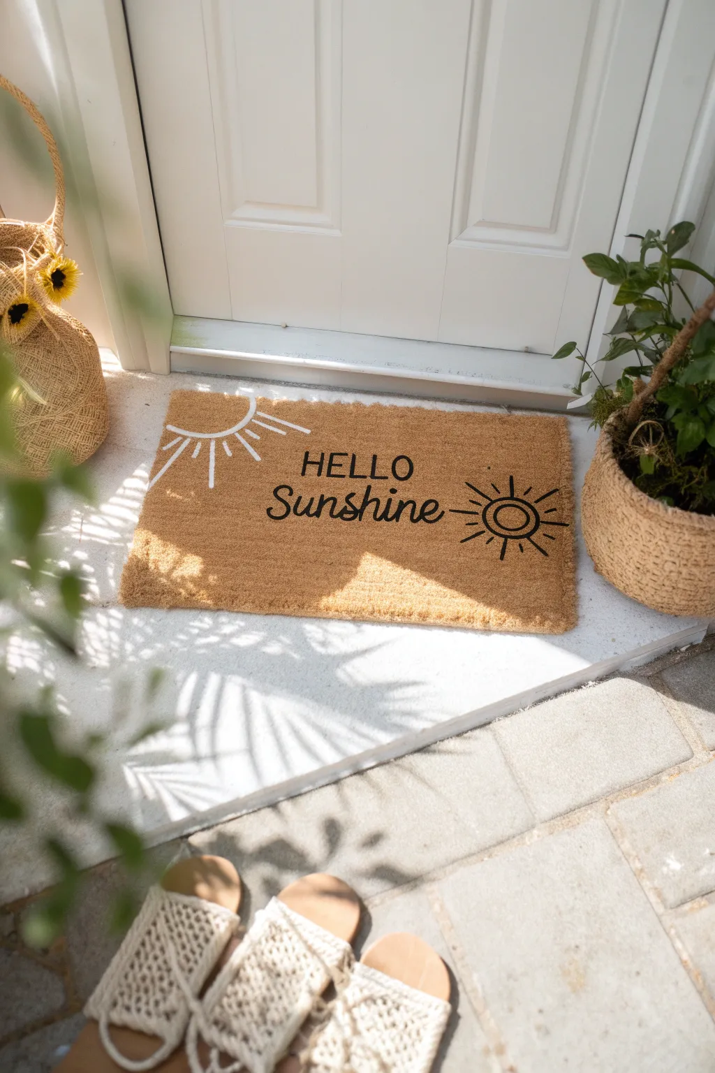 Welcome your guests with a touch of personalized elegance. 🌿 #DIYDoormat #ScandinavianStyle