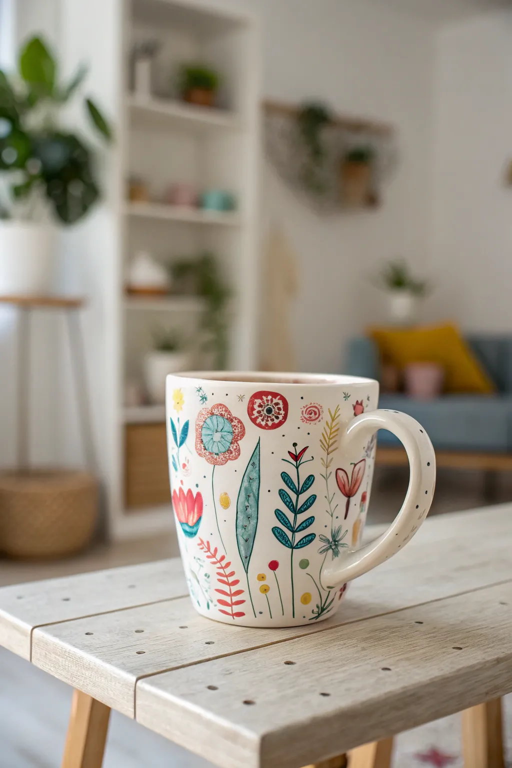 A mug painted with love: the perfect DIY gift for a cozy moment.