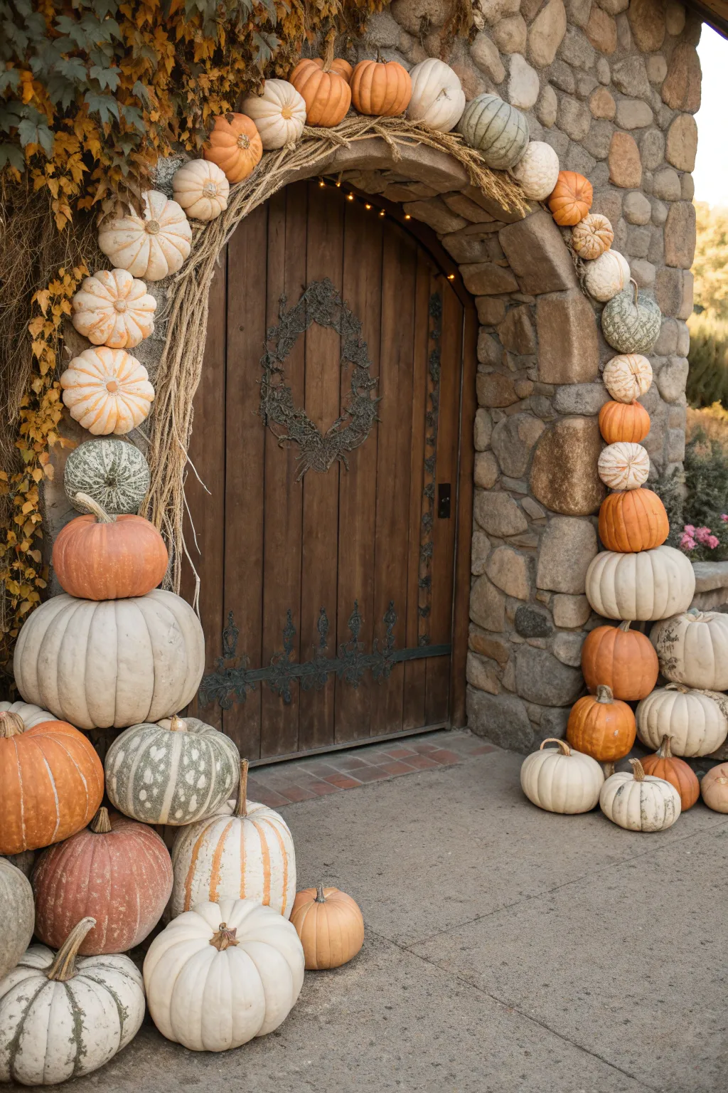 Welcome guests with a touch of spooky elegance—discover the charm of a DIY pumpkin archway!