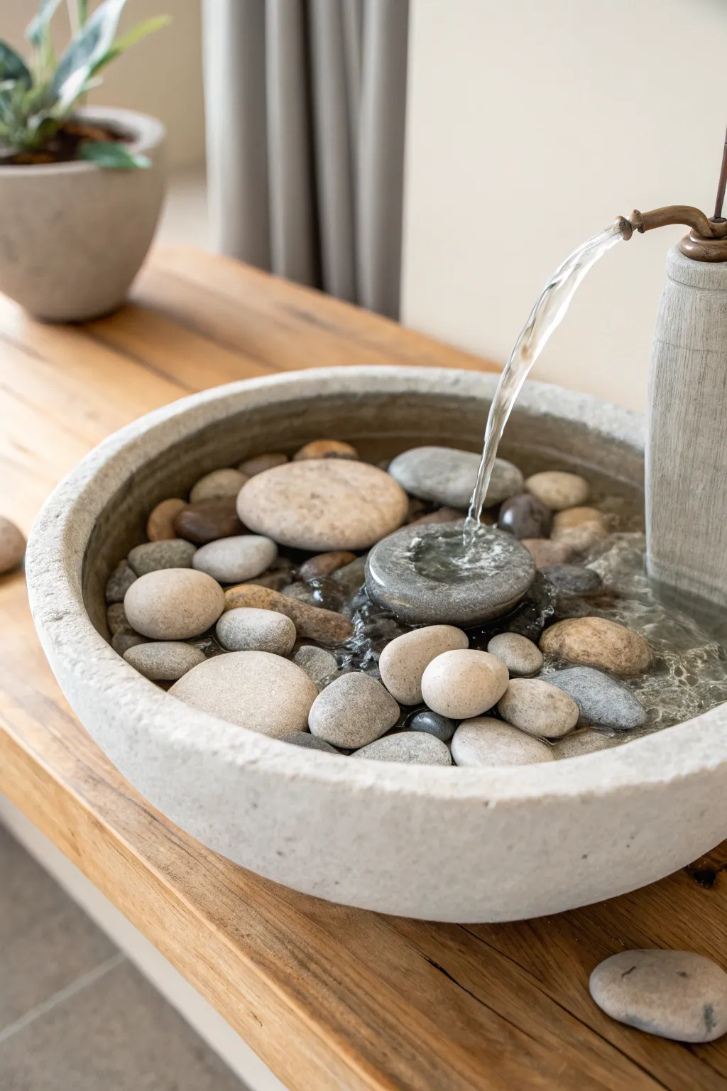 Embrace tranquility with a DIY stone bowl fountain—where simplicity meets elegance.