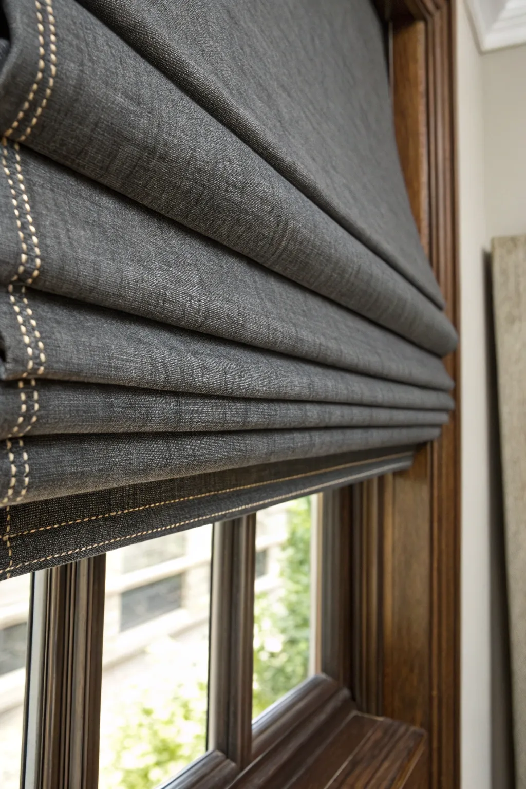 Elevate your space with handcrafted Roman shades from mini blinds.