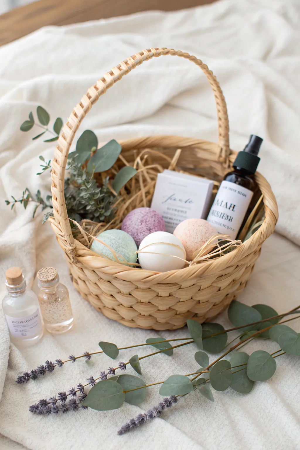 Create a serene spa retreat for Mom with this beautifully curated DIY basket. 🌿✨ #MothersDay #SpaRetreat #MinimalistBeauty