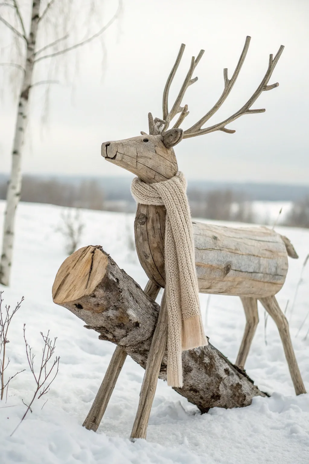 Embrace the season with a touch of natural elegance. This DIY wooden log reindeer brings woodland charm to your holiday decor.