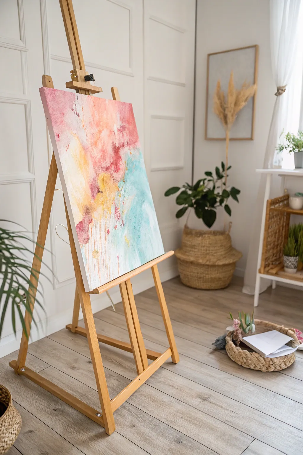 Unleash your creativity with an abstract color splash masterpiece.