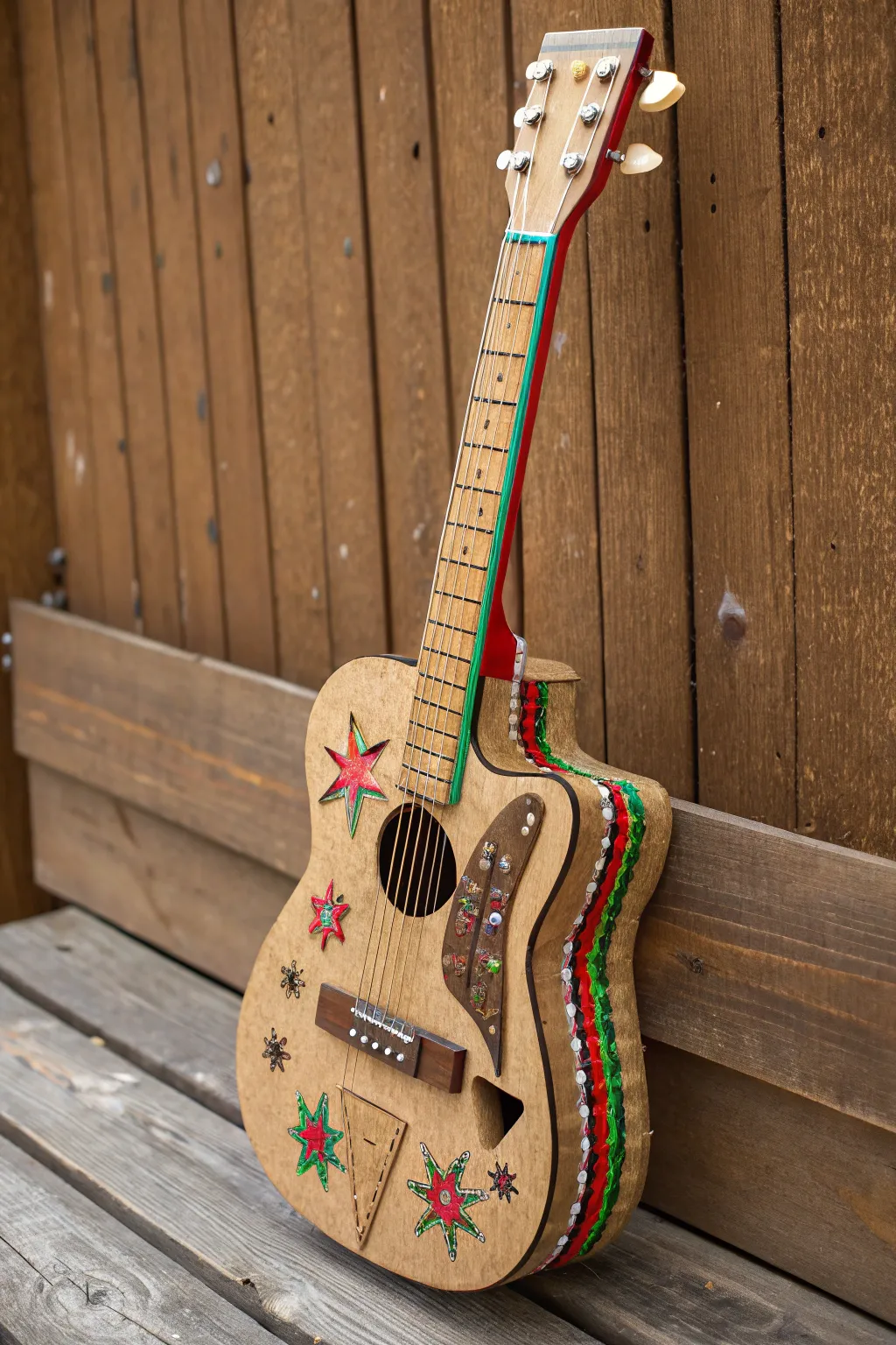 Unleash your inner rockstar with this handcrafted cardboard guitar!