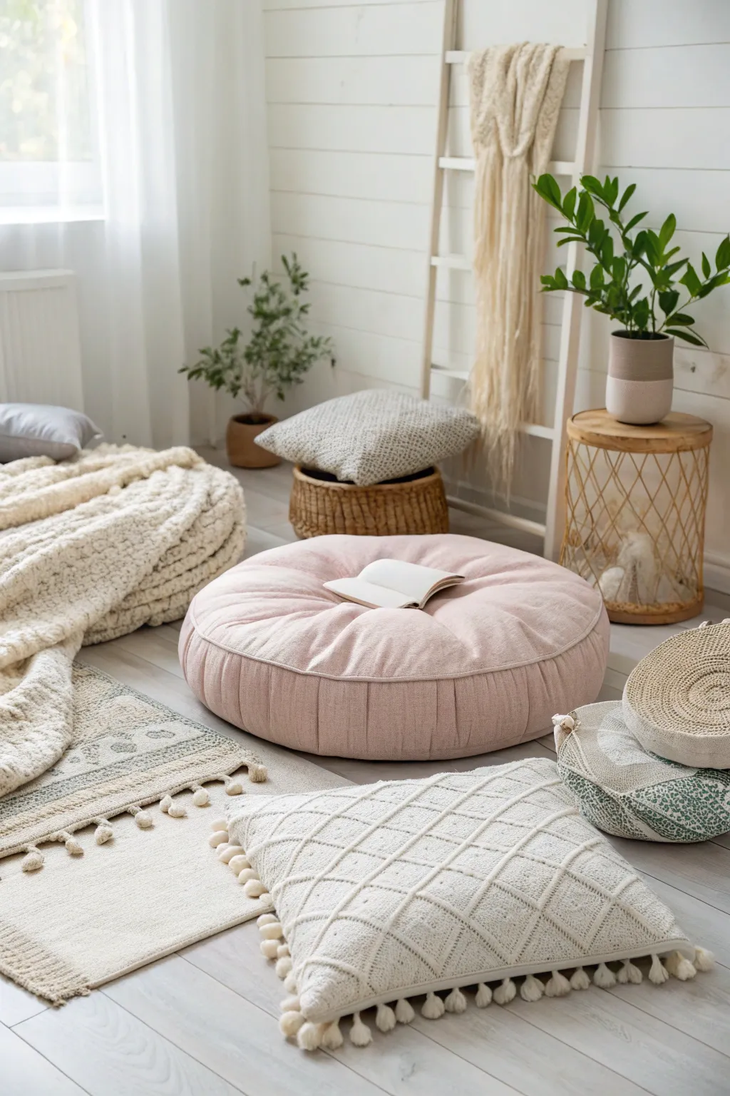 Transform your living space into a dreamy sleepover oasis with cozy layers and natural beauty. 🌿✨ #ScandiBoho #CozyVibes