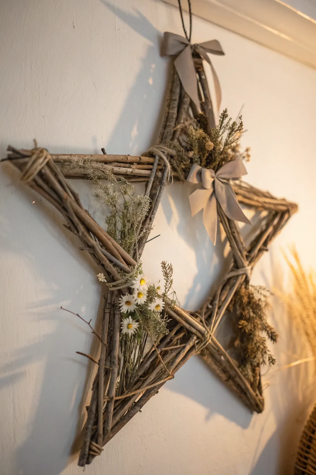 Embrace the beauty of nature with a handcrafted rustic star wreath, where simplicity meets elegance.