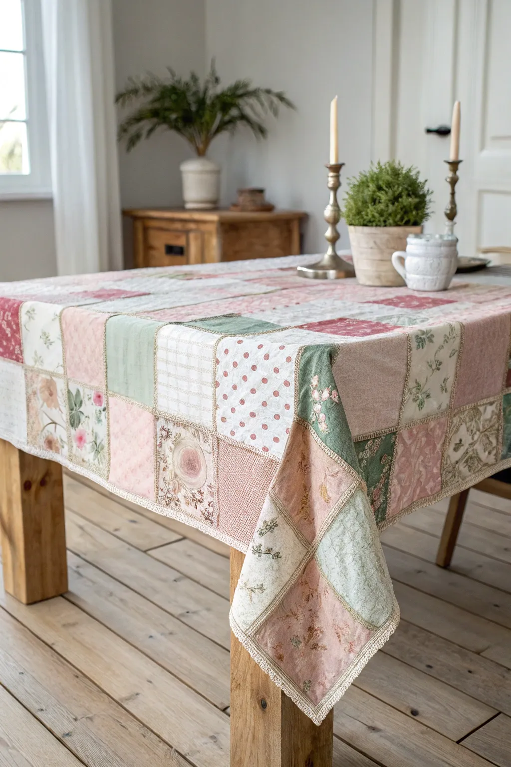 Transform your table into a story with a patchwork masterpiece! Each fabric tells its own tale, weaving warmth and charm into your space.