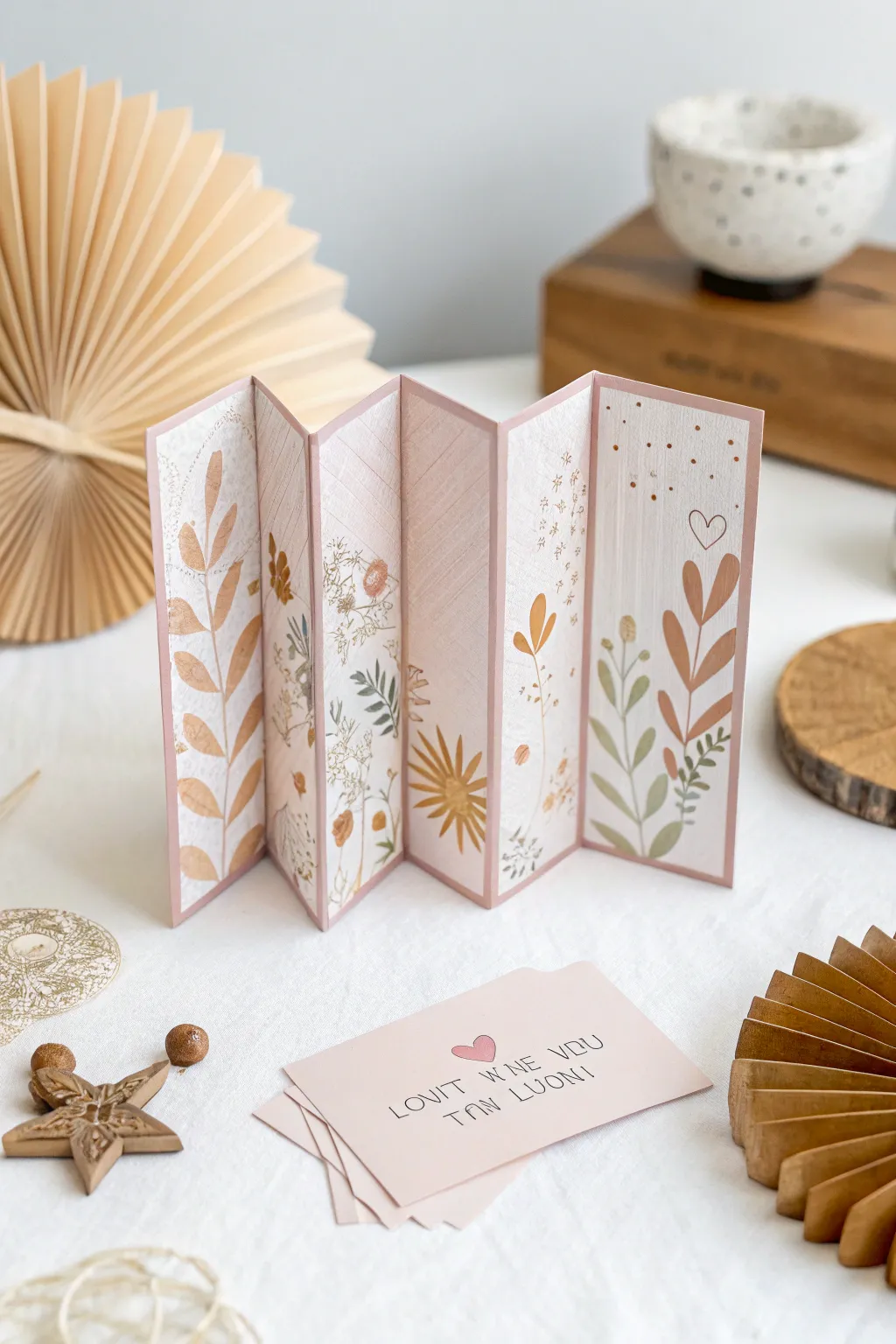 Unfold a heartfelt surprise with this elegant accordion card, perfect for showing appreciation with a personal touch.