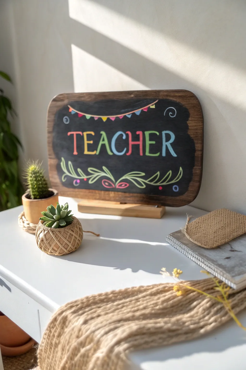 Welcome the class with a touch of charm and creativity. #DIYTeacherSign