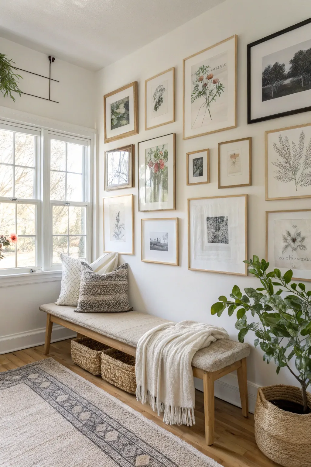 Elevate your space with a charming gallery wall that tells your unique story.