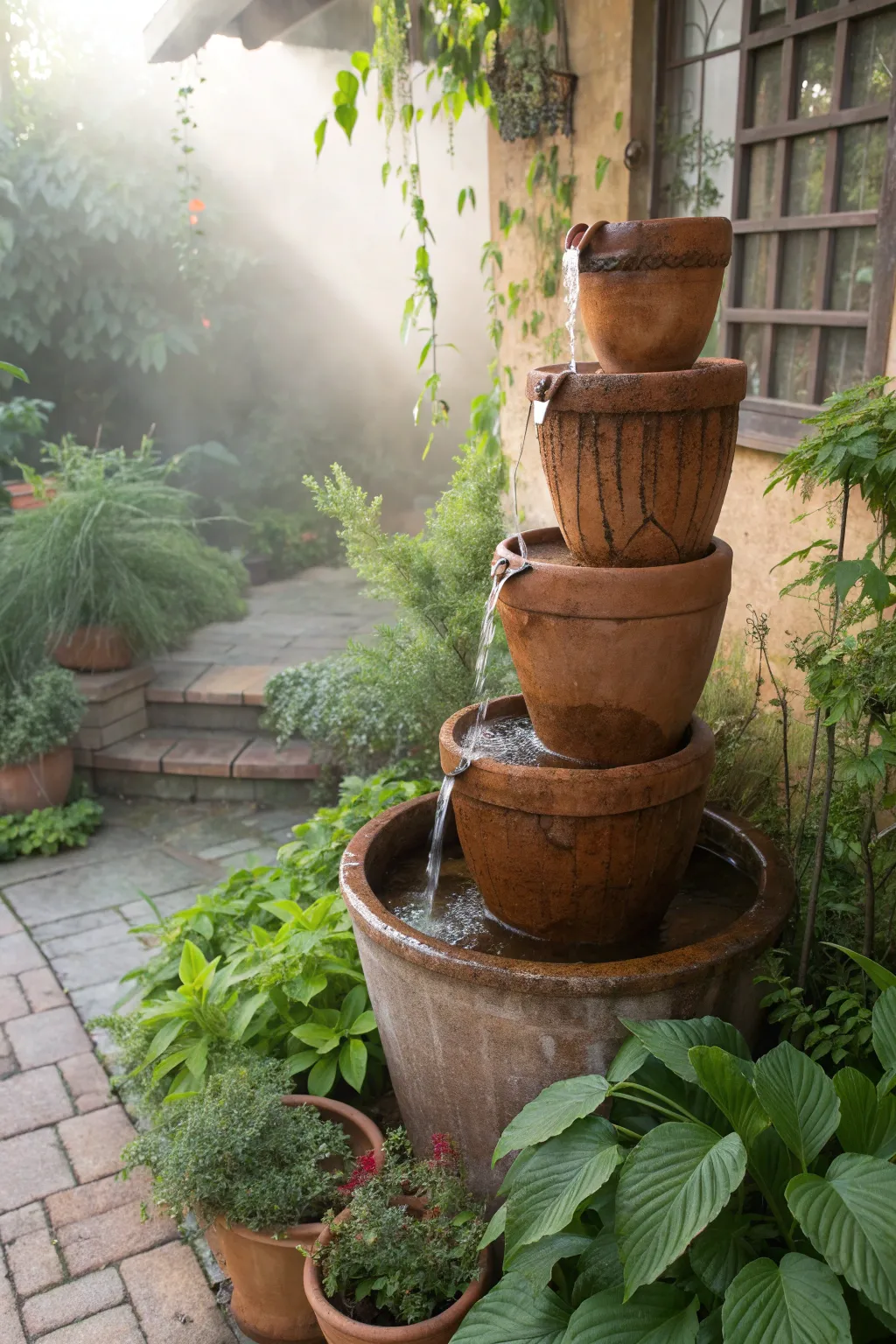 Transform your garden into a peaceful retreat with a classic stacked pot fountain. Embrace simplicity and elegance with every drop.