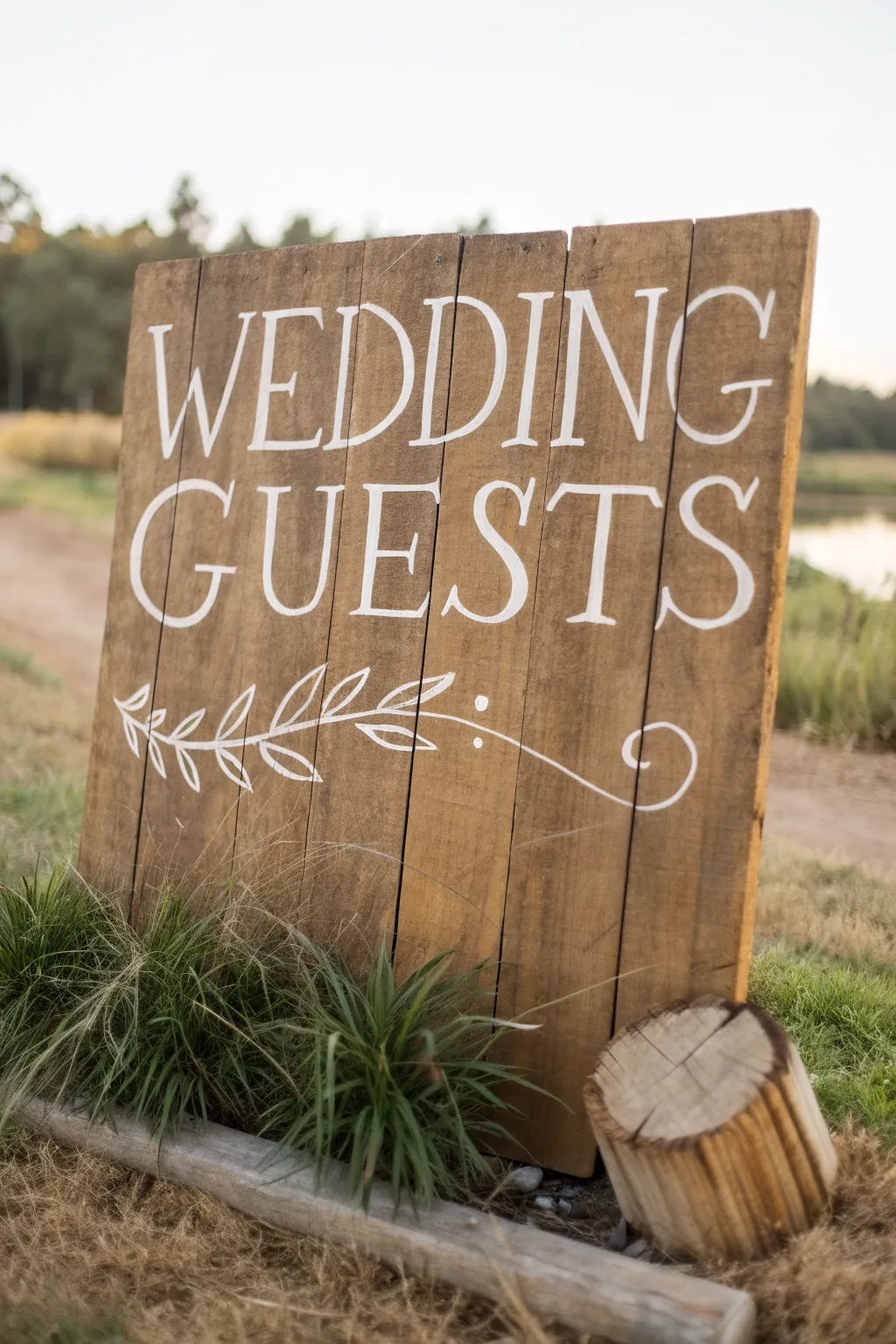 Add a personal touch to your wedding with charming rustic signage crafted from reclaimed wood.