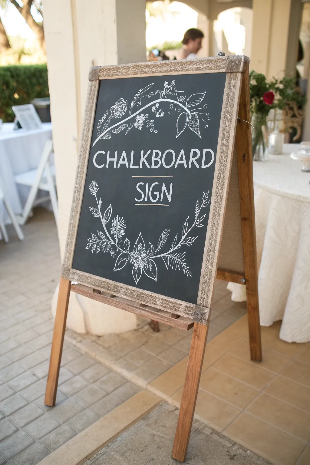 Add a touch of rustic charm to your wedding with exquisite chalkboard signs.