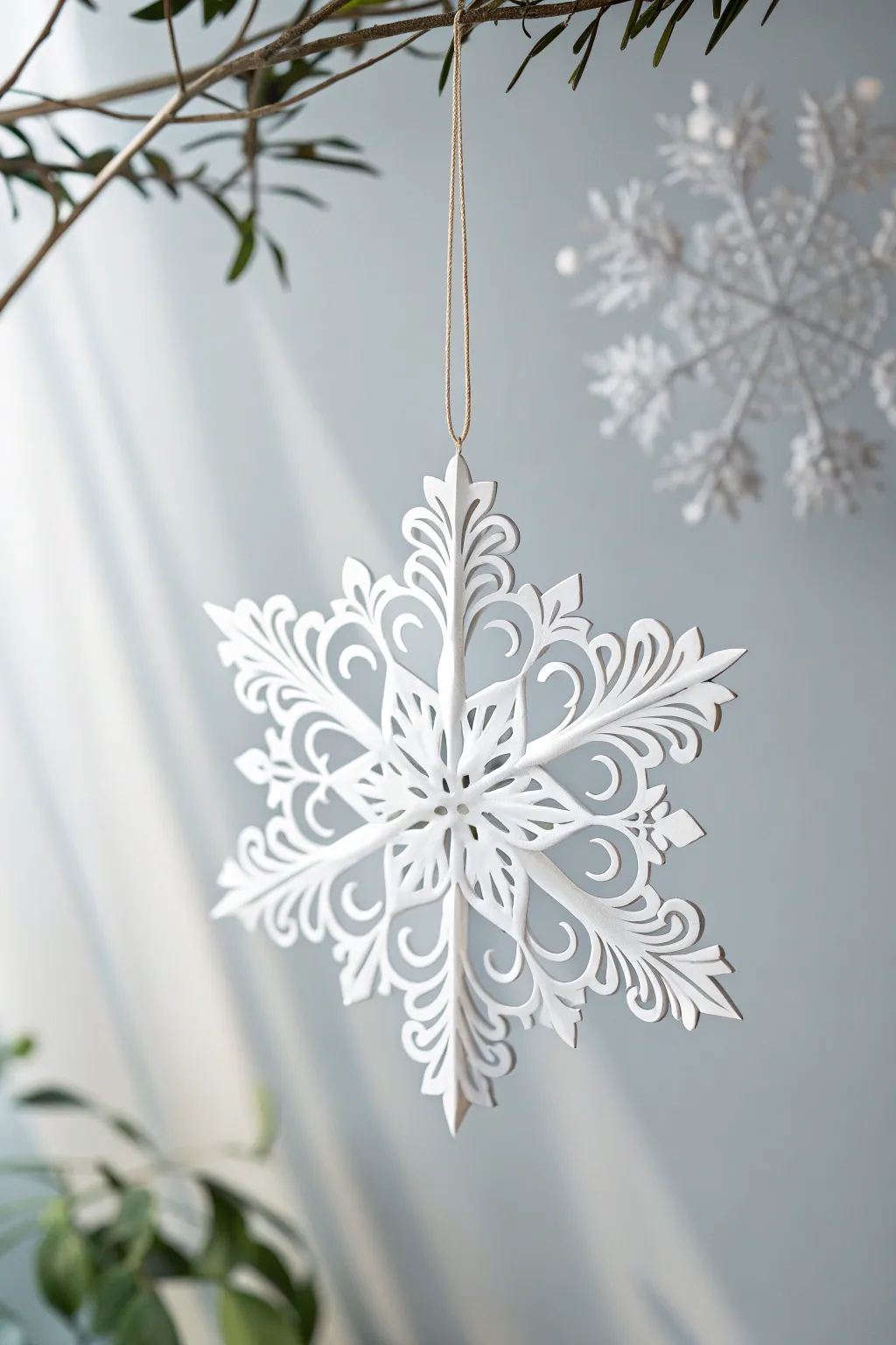 Transform your space into a dreamy winter wonderland with handcrafted paper snowflakes.