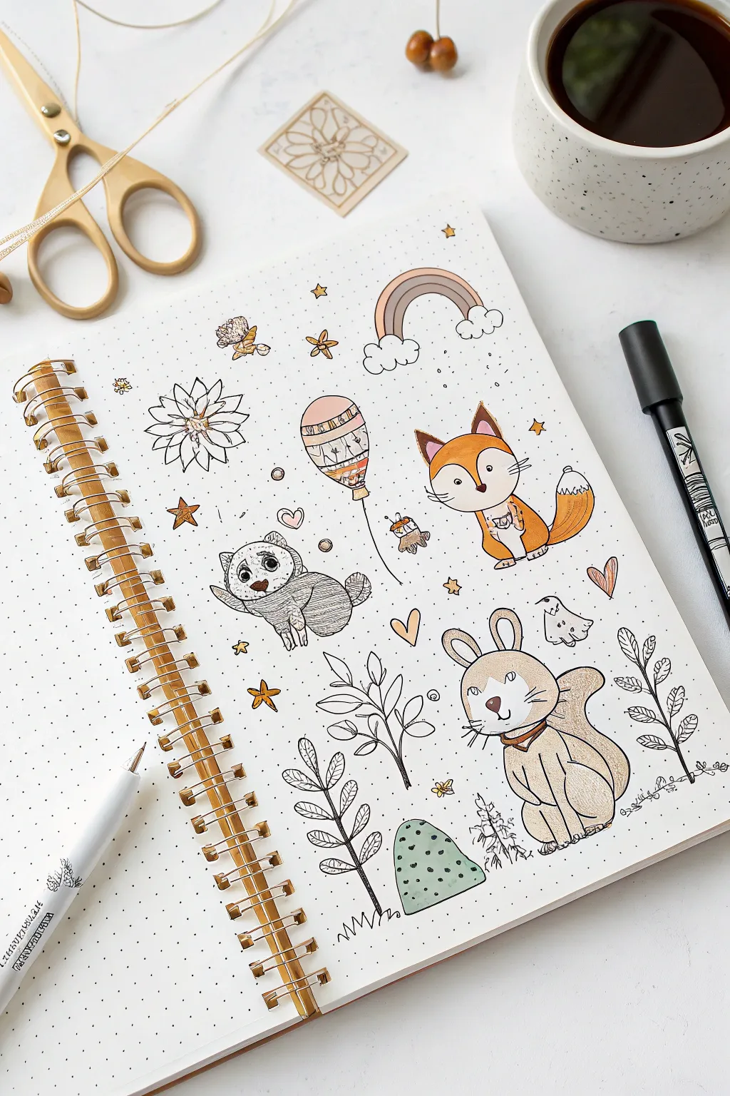 Embrace the charm of Whimsical Animal Friends with minimalist doodles that bring joy and personality to your creative space.
