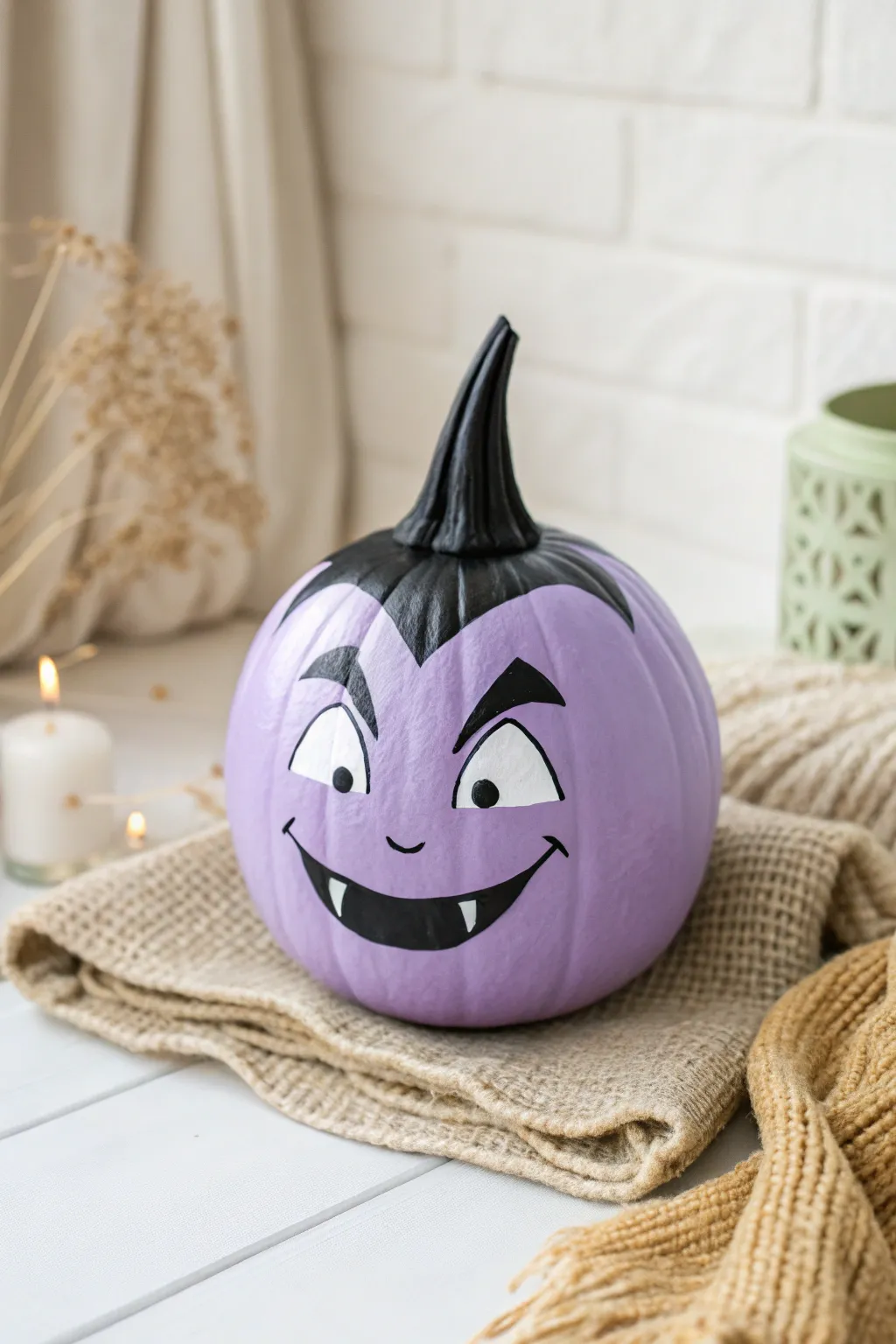 Elevate your Halloween decor with a chic Dracula pumpkin—where minimalist elegance meets spooky charm!