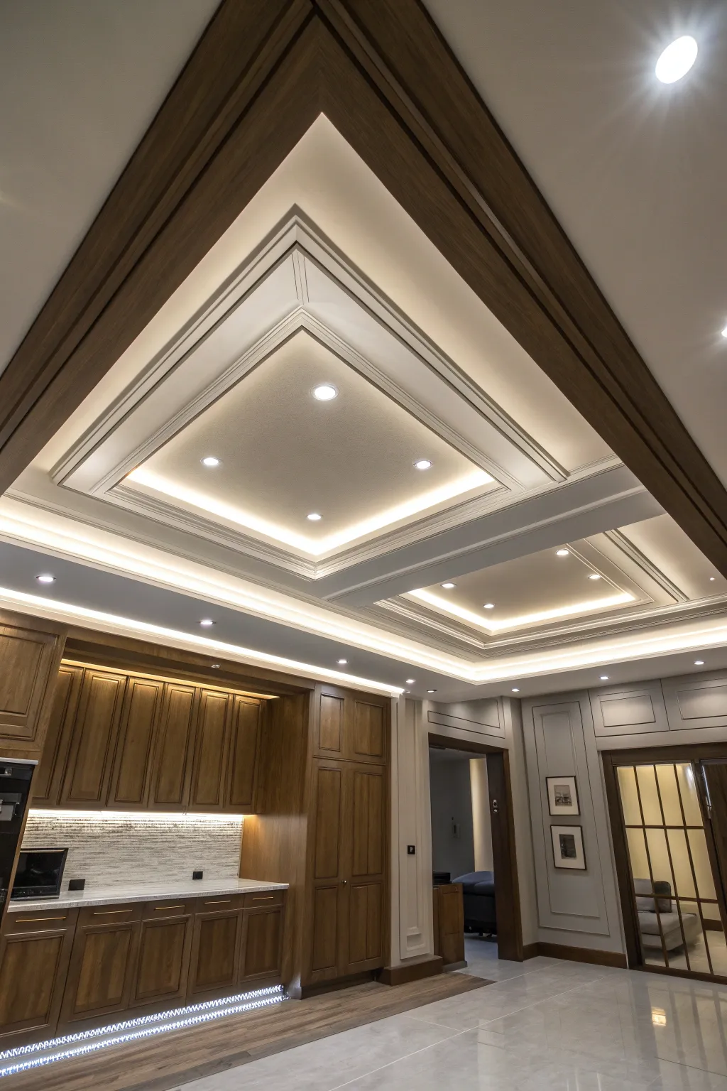 Transform your space with the sleek elegance of recessed lighting.