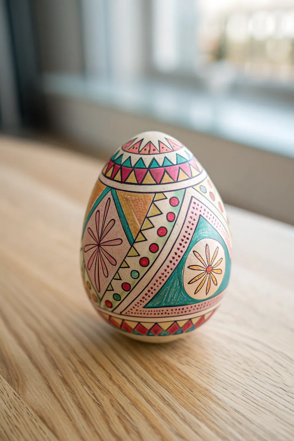 Embrace the art of simplicity with vibrant geometric Easter egg designs.