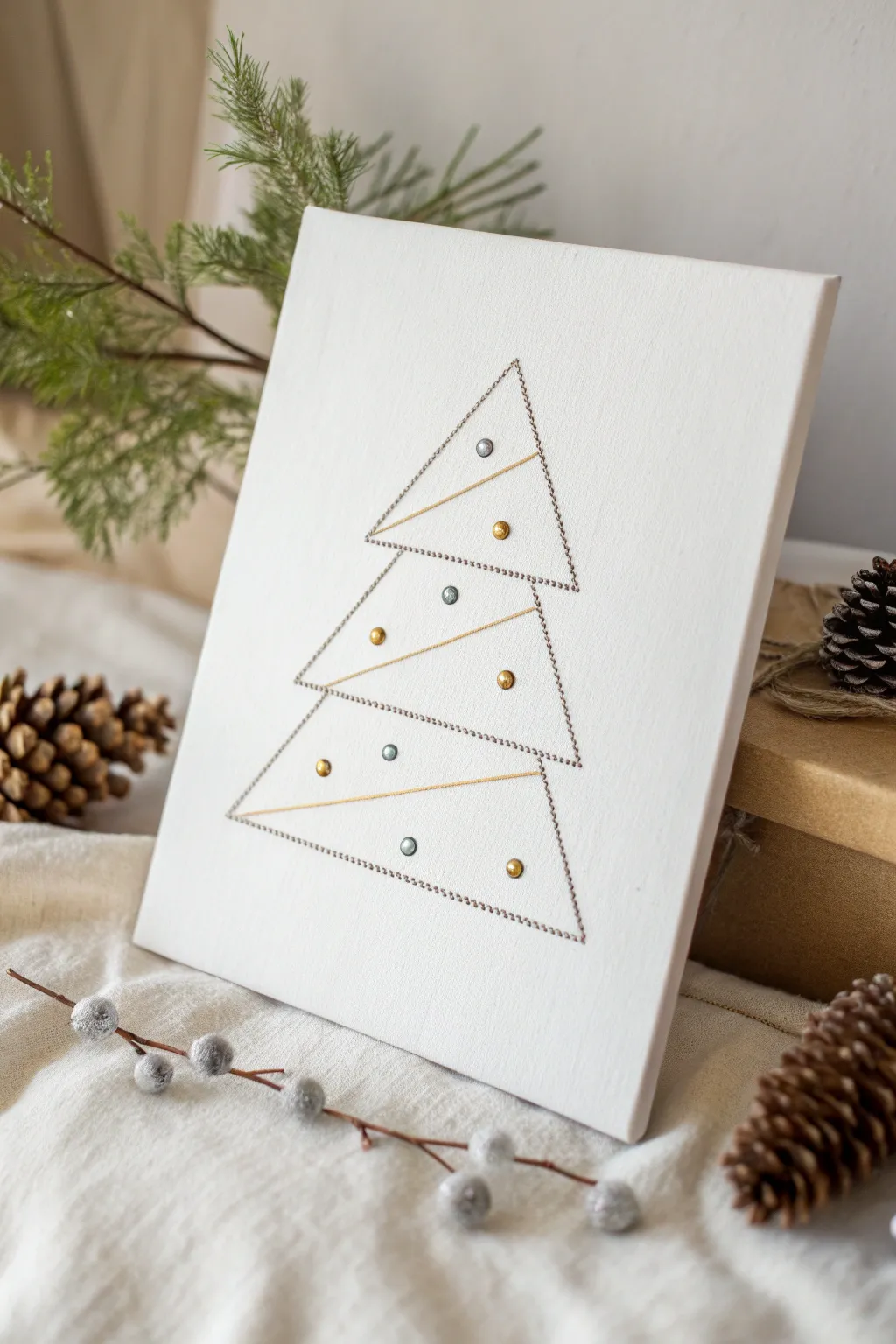 Embrace the art of simplicity with this minimalist Christmas tree drawing, a perfect blend of Scandinavian elegance and Boho warmth.