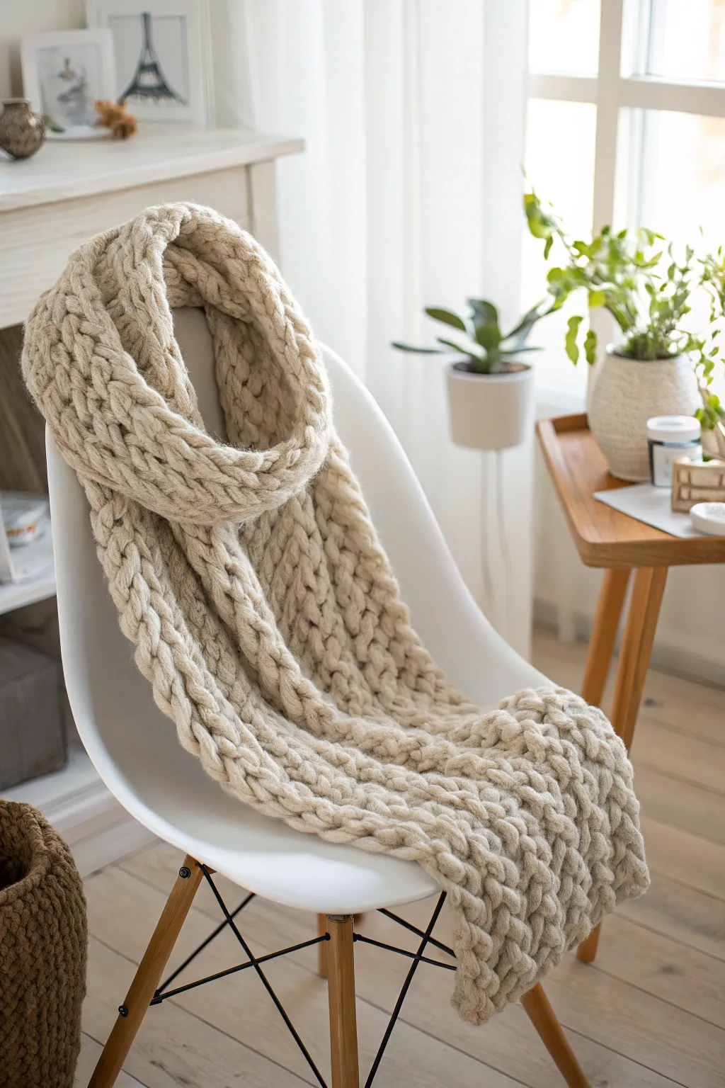Wrap yourself in cozy elegance with this chunky infinity scarf, perfect for adding a touch of warmth to your minimalist style.