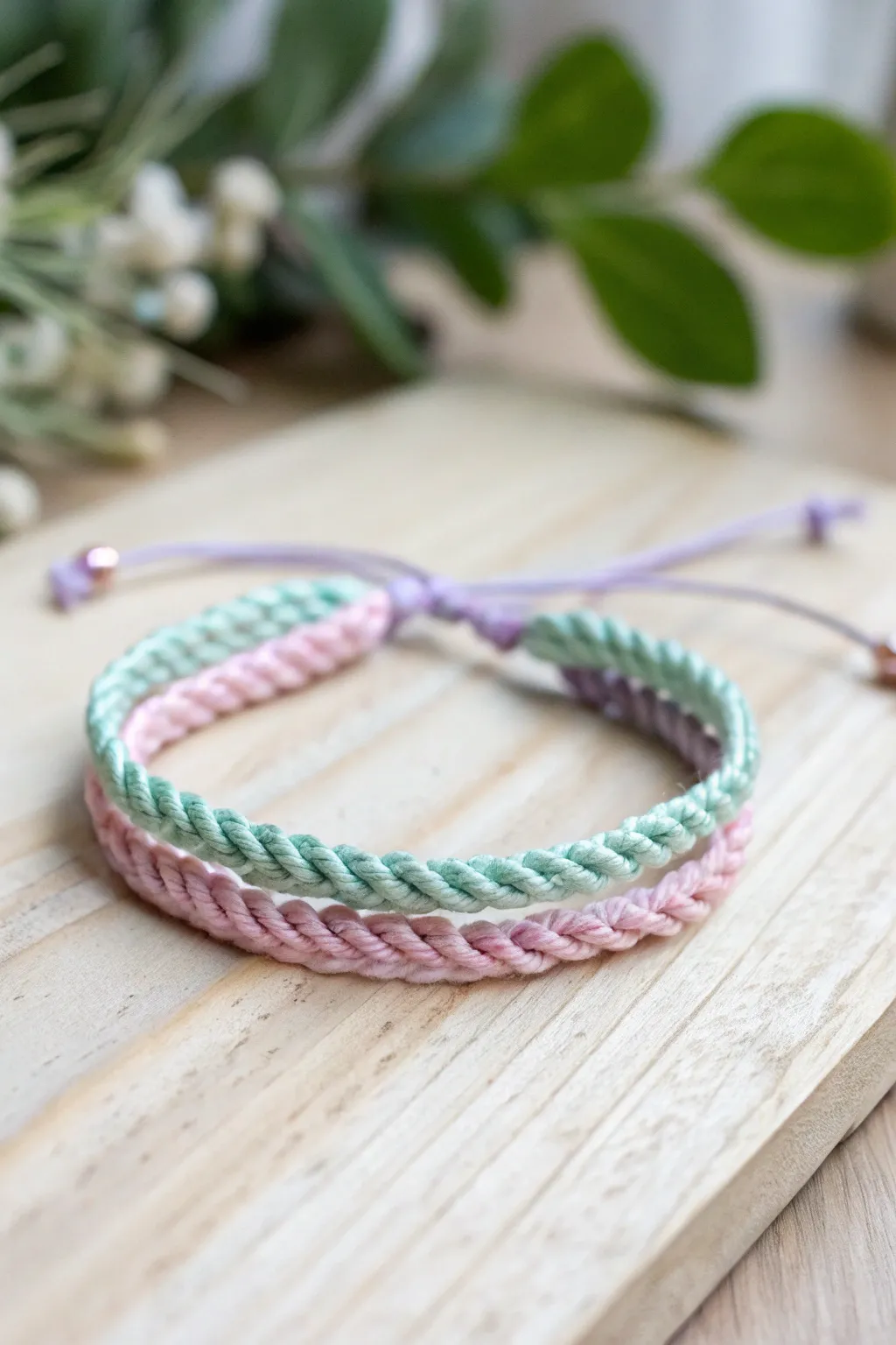 Embrace simplicity with a charming three-strand braid friendship bracelet. Perfect for a touch of handmade elegance. 🌿✨