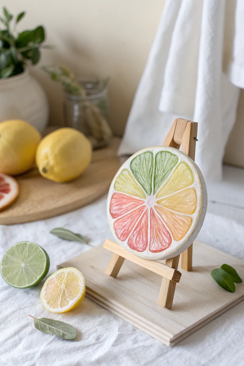 Brighten your space with a pop of citrus charm. 🍋🎨 #CitrusSliceDelight #MinimalistBoho