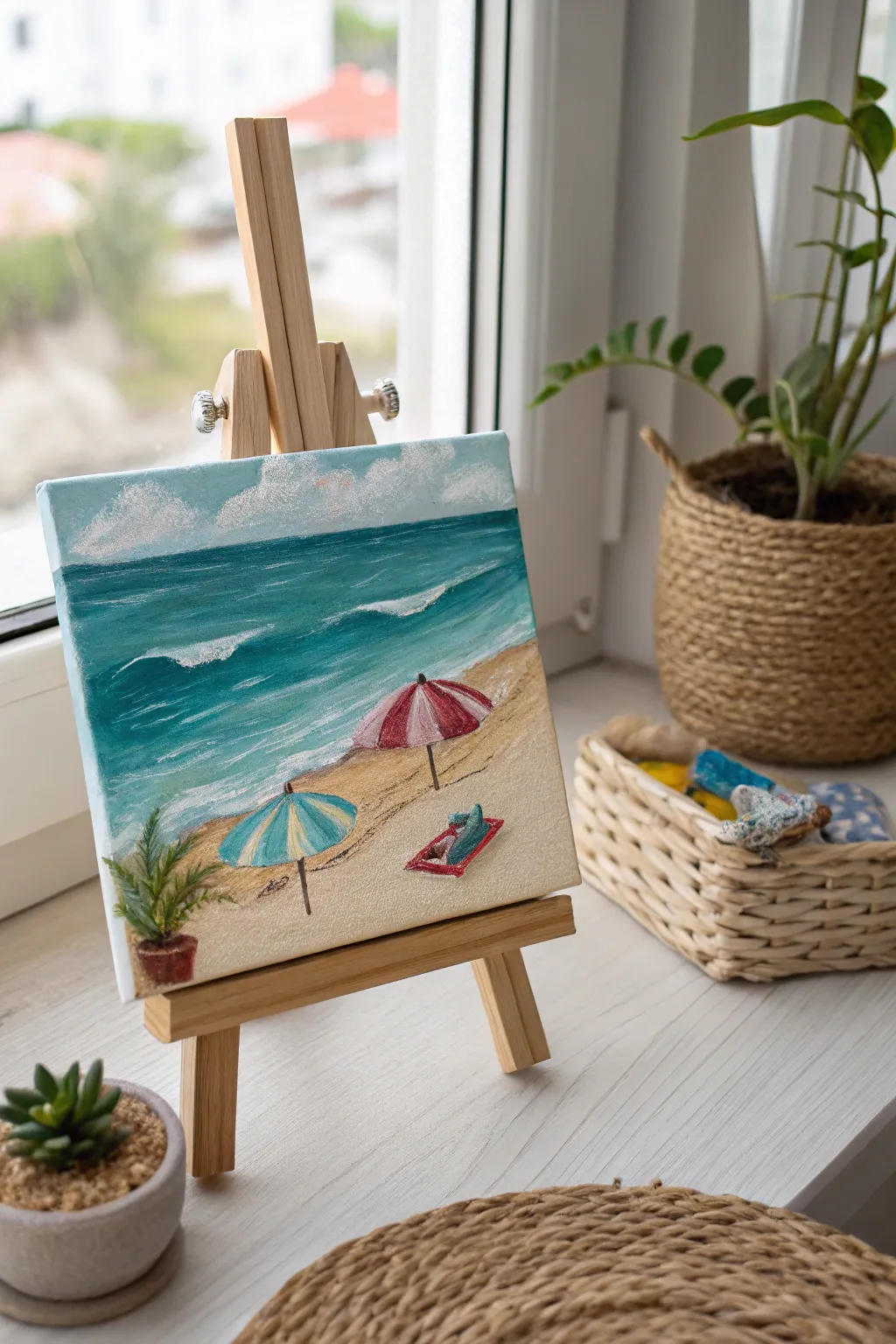 Embrace coastal charm with a touch of minimalist elegance - perfect for a beachy bliss in your living room.