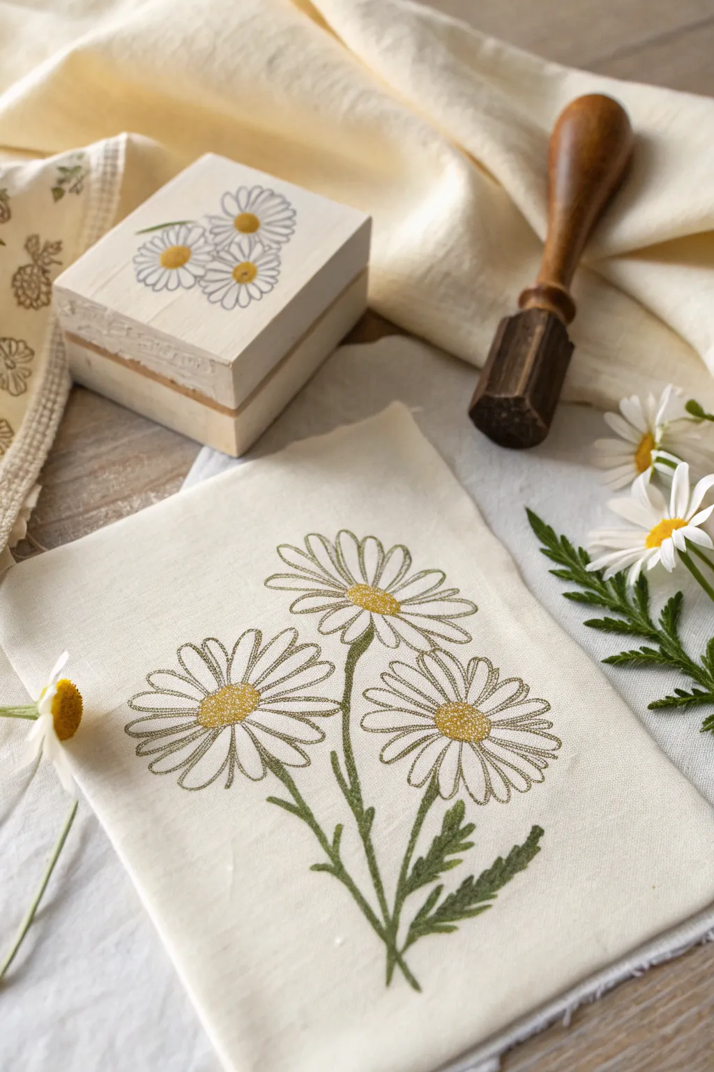 Crafting beauty with simplicity: Create charming prints with DIY floral stamps.