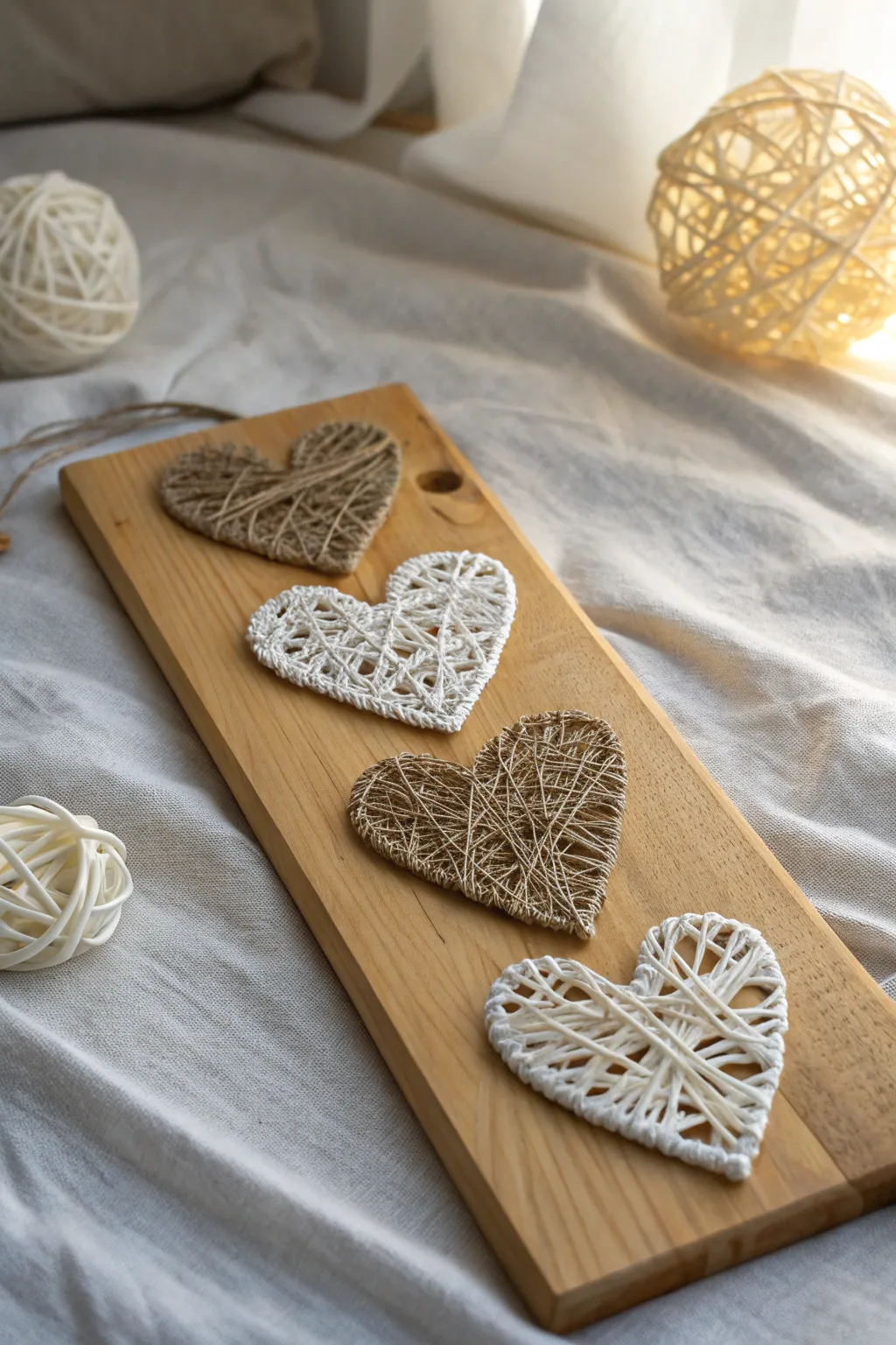 Craft your love story with elegant string art hearts, perfect for adding a touch of romance to any space.