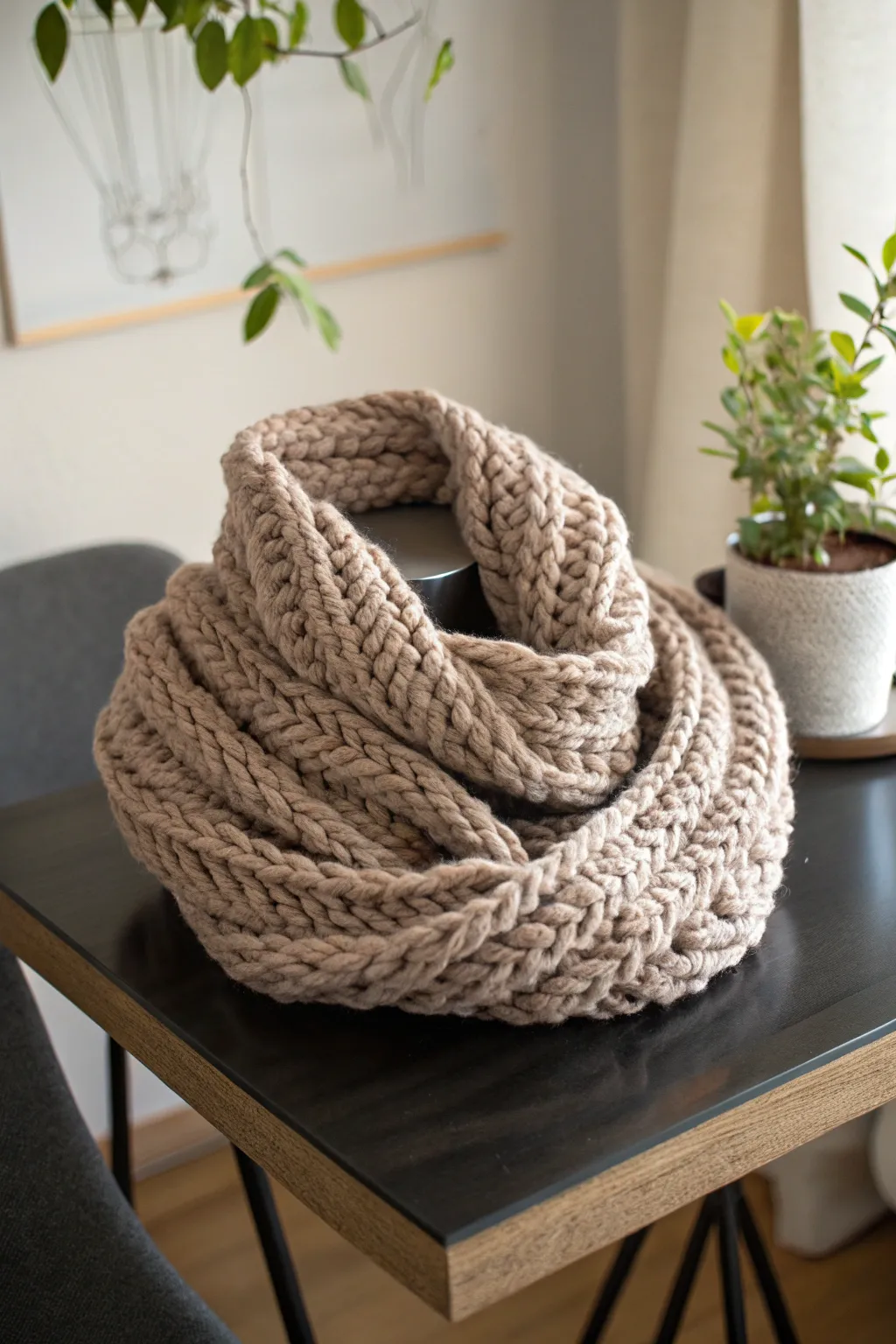 Wrap yourself in warmth and elegance with this effortlessly chic chunky infinity scarf.