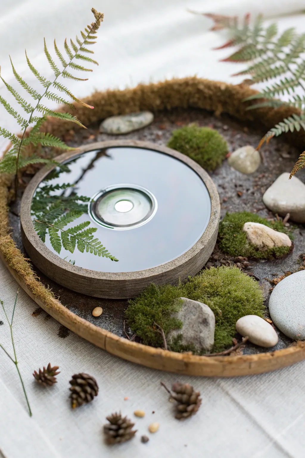 Discover the magic of a reflective water illusion—where simplicity meets enchantment in your own fairy garden pond.
