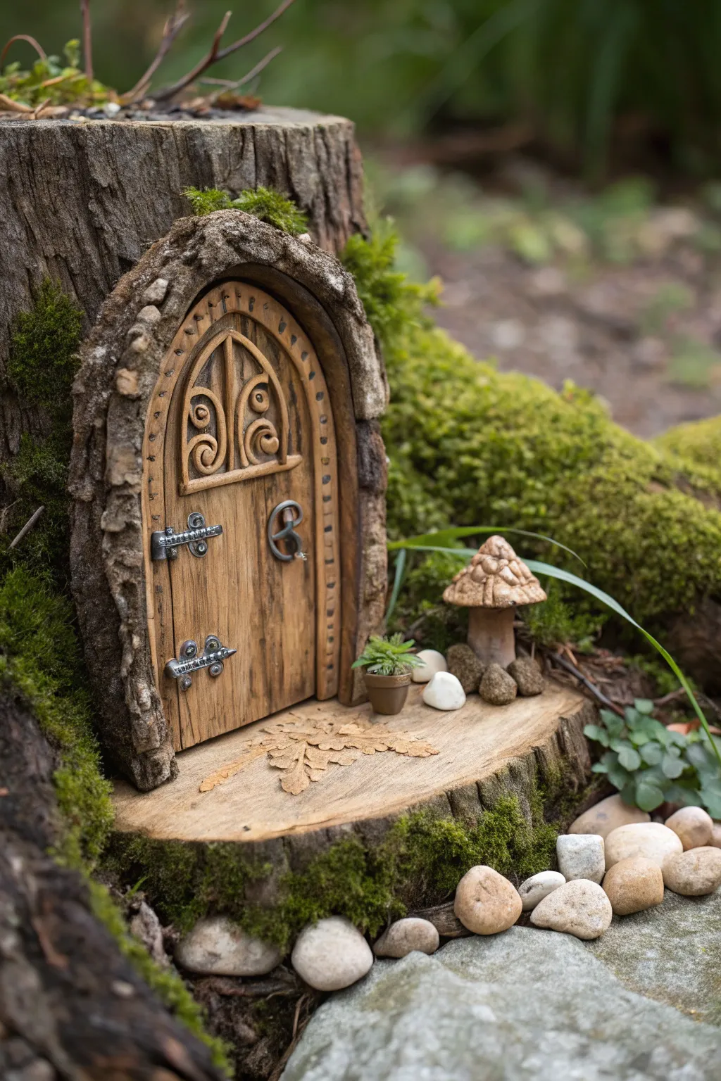 Step into a world of whimsy with this charming miniature door, where fairies might just call home.