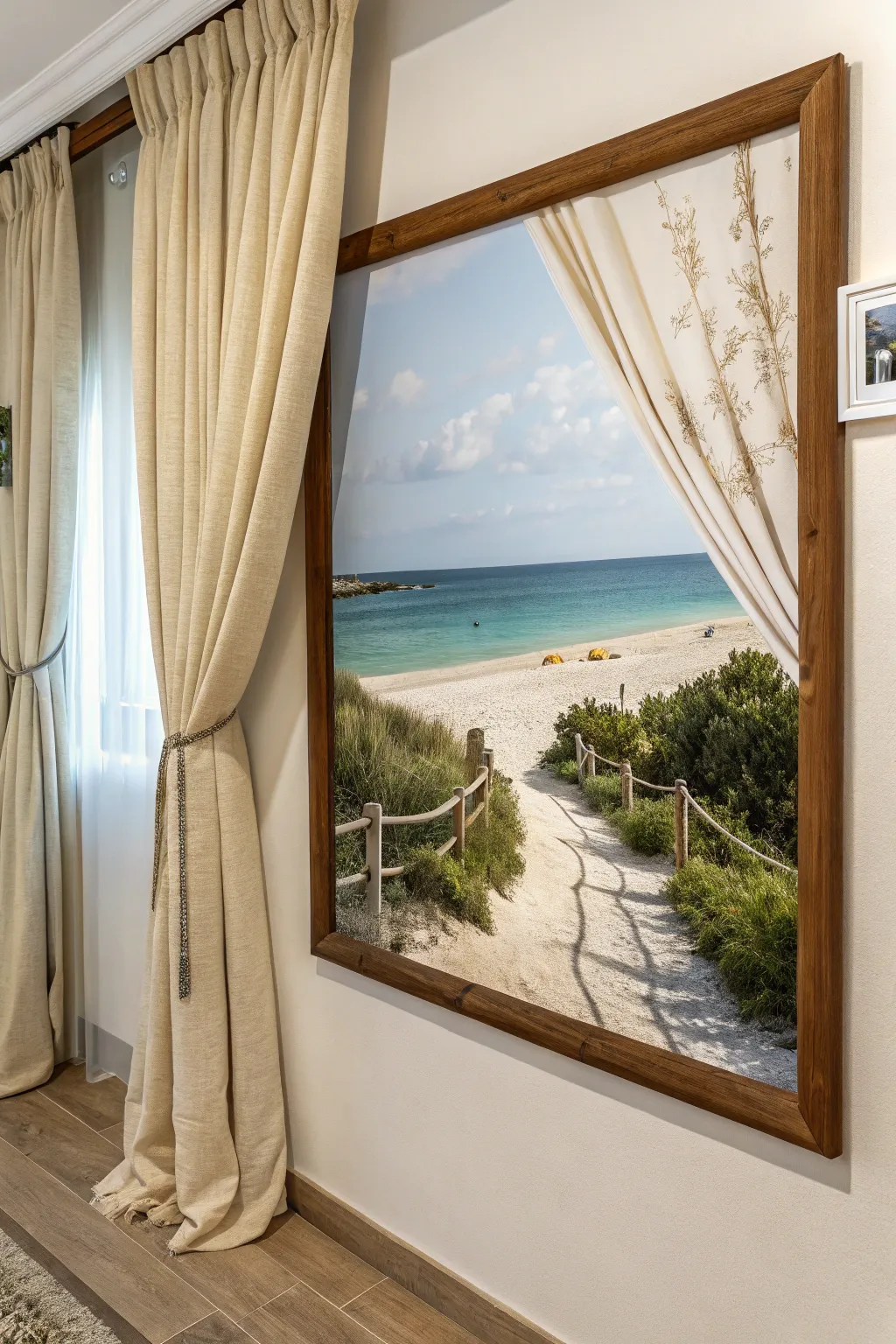 Transform any space with a scenic poster framed as a window.