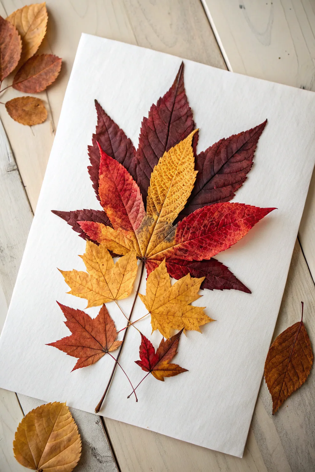 Celebrate the beauty of autumn with a minimalist leaf collage that speaks to the heart of nature-inspired art.