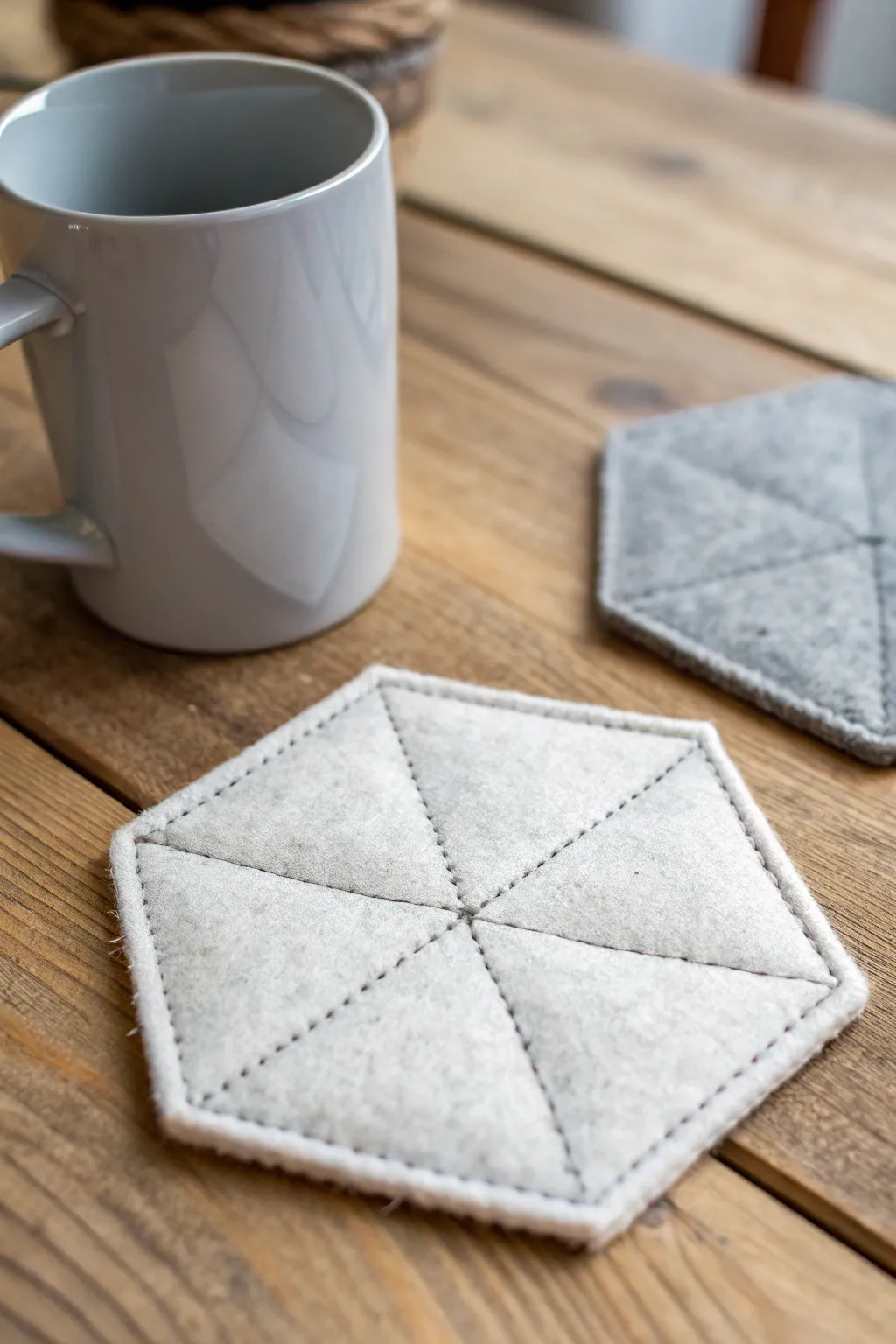 Elevate your drinkware with these beautifully crafted felt coasters, where simplicity meets elegance.