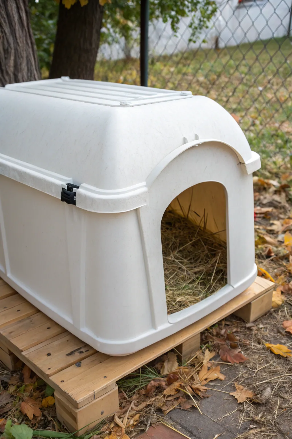 Create a cozy haven for stray cats with this simple yet stylish plastic bin shelter.