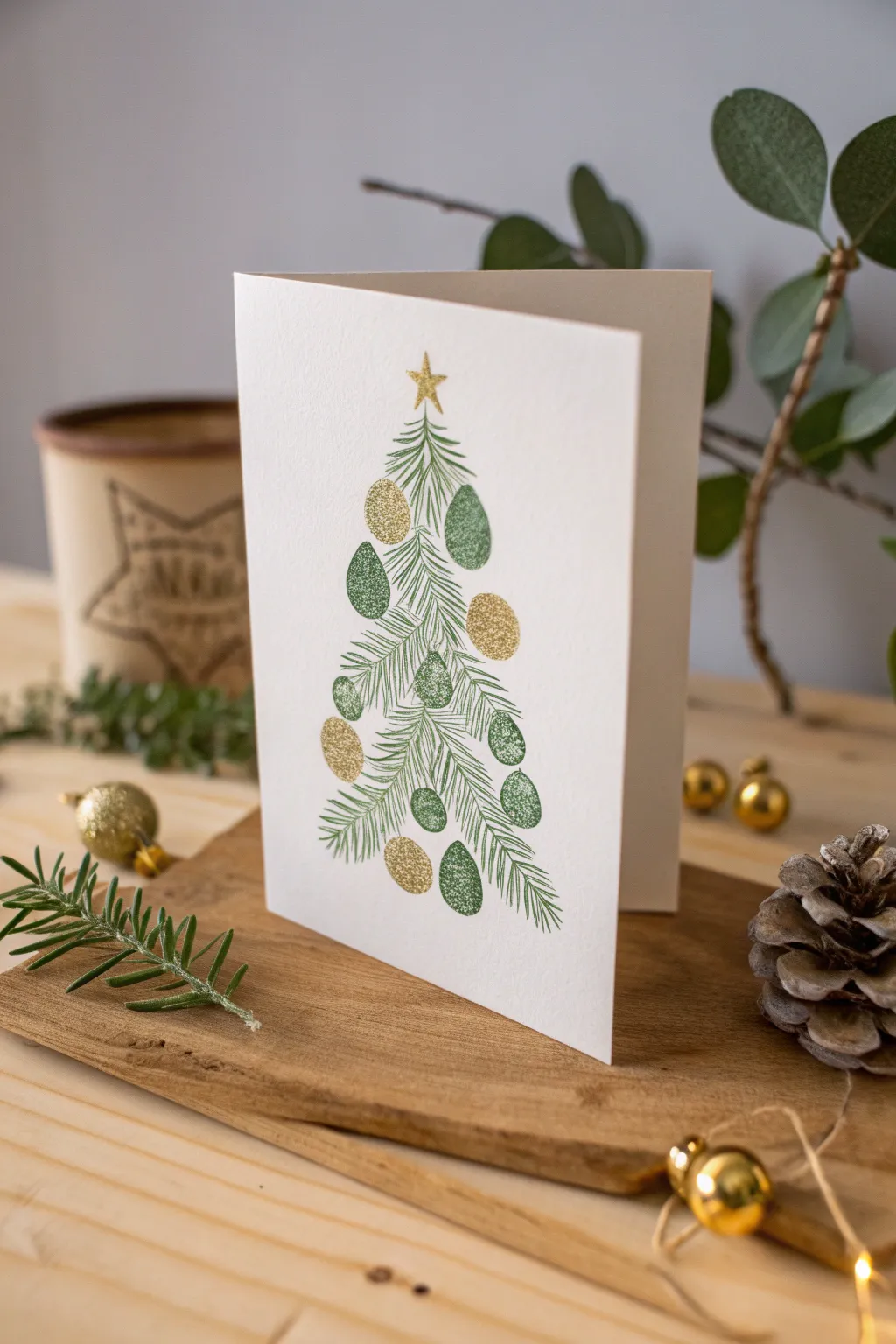 Craft your own unique forest with fingerprint Christmas trees, where simplicity meets artistic elegance.