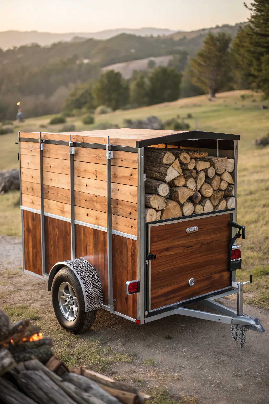 Transport your firewood with style and efficiency using a compact utility trailer built for the modern craftsman.