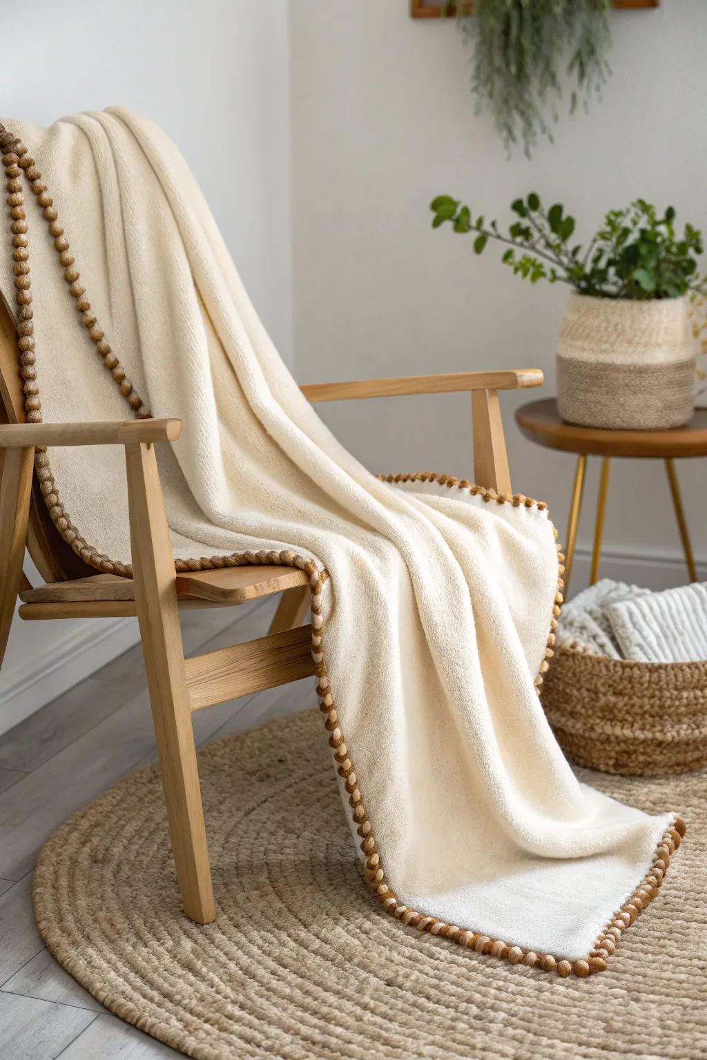 Embrace the warmth and elegance of a classic fleece binding—where minimalism meets boho charm.