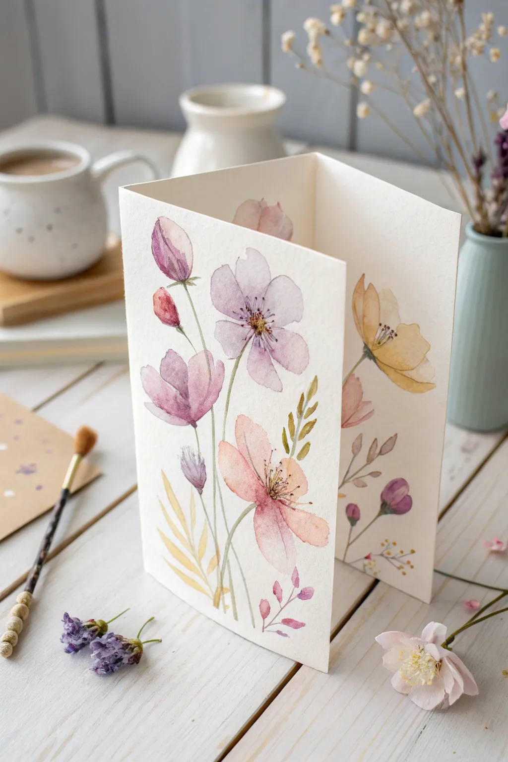 Celebrate birthdays with the delicate artistry of watercolor blooms, capturing nature's elegance in every stroke.