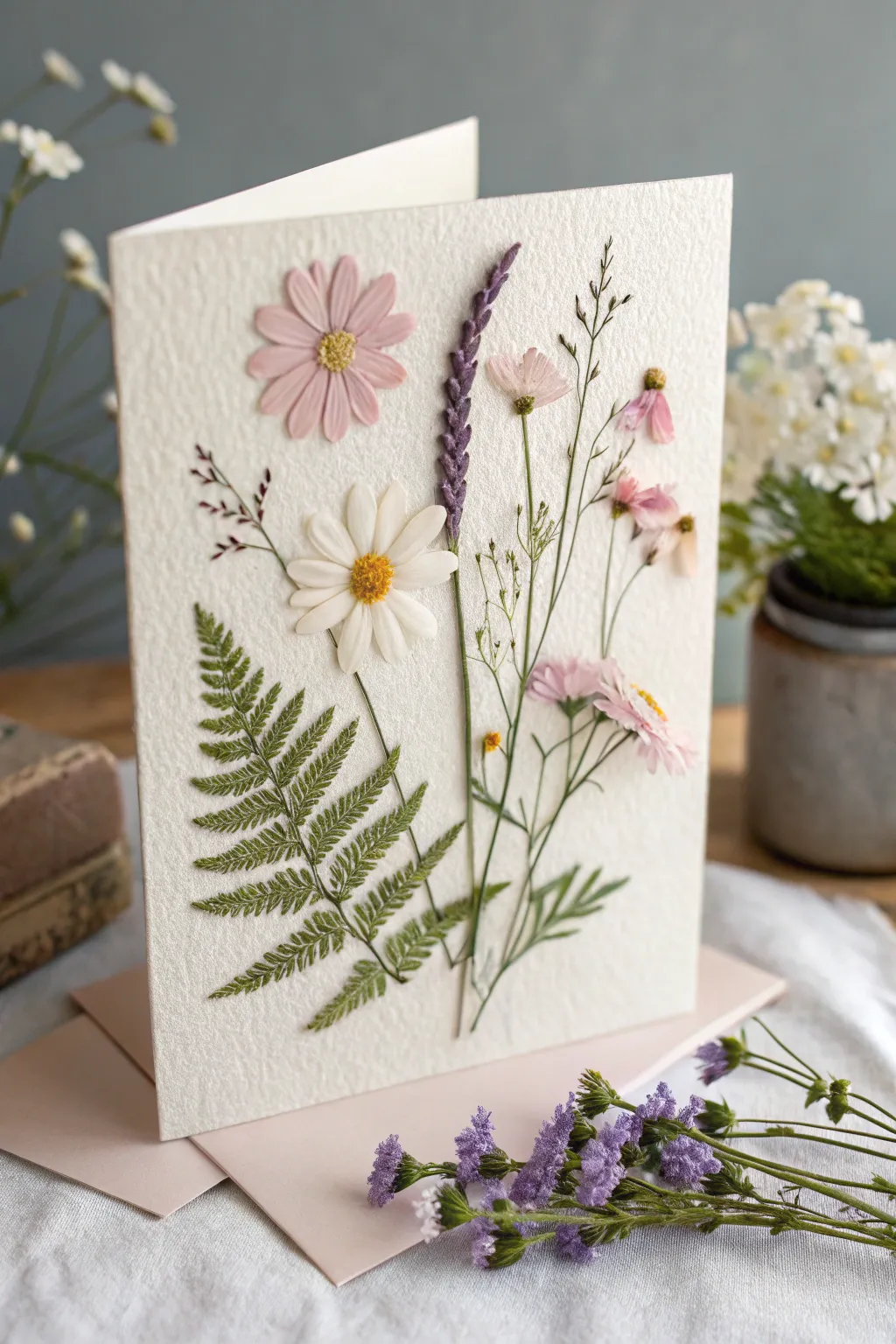 Discover the timeless elegance of pressed flower cards, where nature meets artistry in every petal.