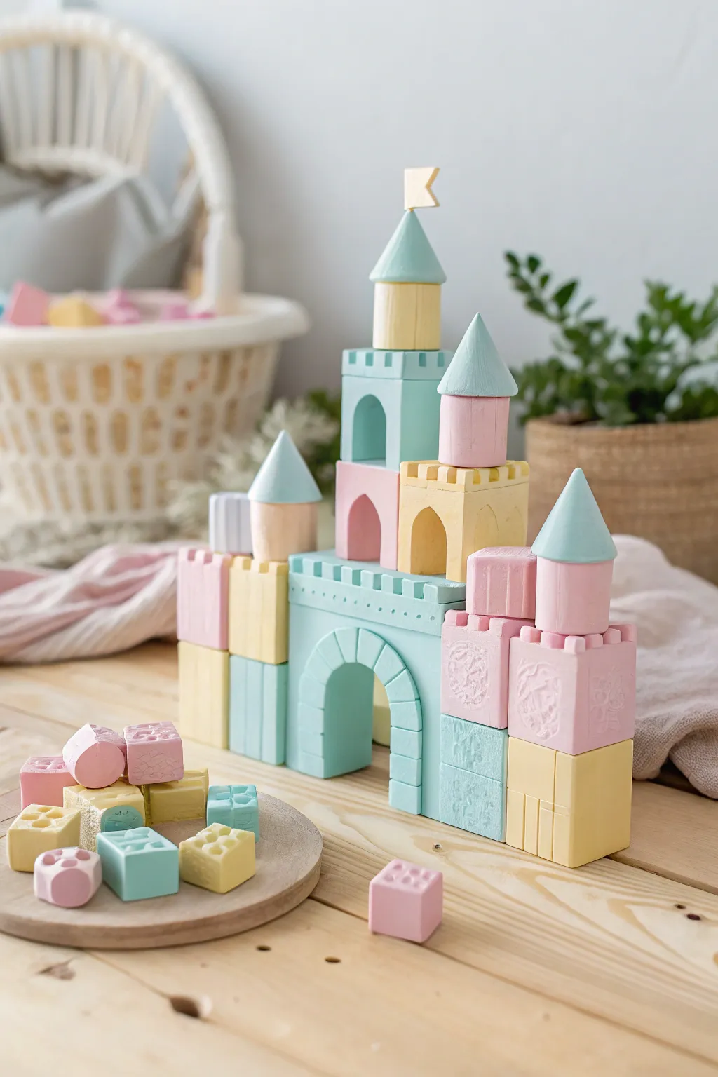 Unleash your creativity and build a magical pastel castle with foam blocks—simple yet enchanting fun!