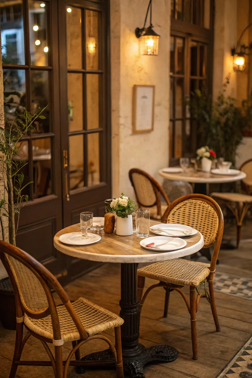 Embrace bistro style seating for an authentic look.