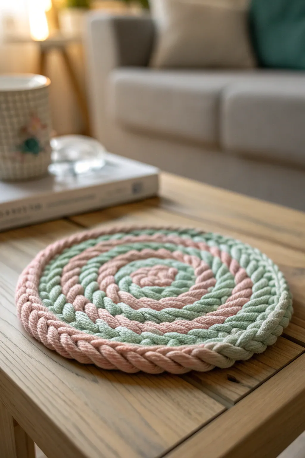 Add a touch of elegance to your coffee table with these charming French knitted coasters, perfect for any minimalist Boho decor.