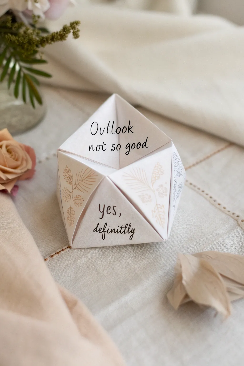 Mystic giggles: Discover whimsical fortune fun with a chic, minimalist twist!