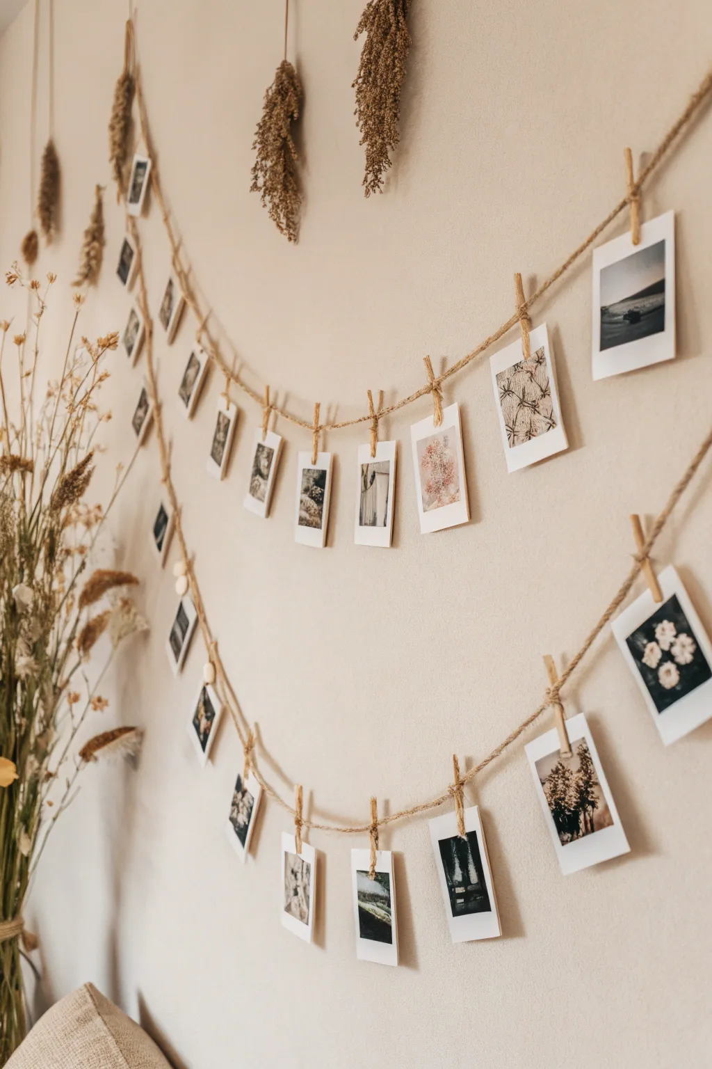 Celebrate friendship with a heartwarming photo garland that highlights cherished memories and handmade elegance.
