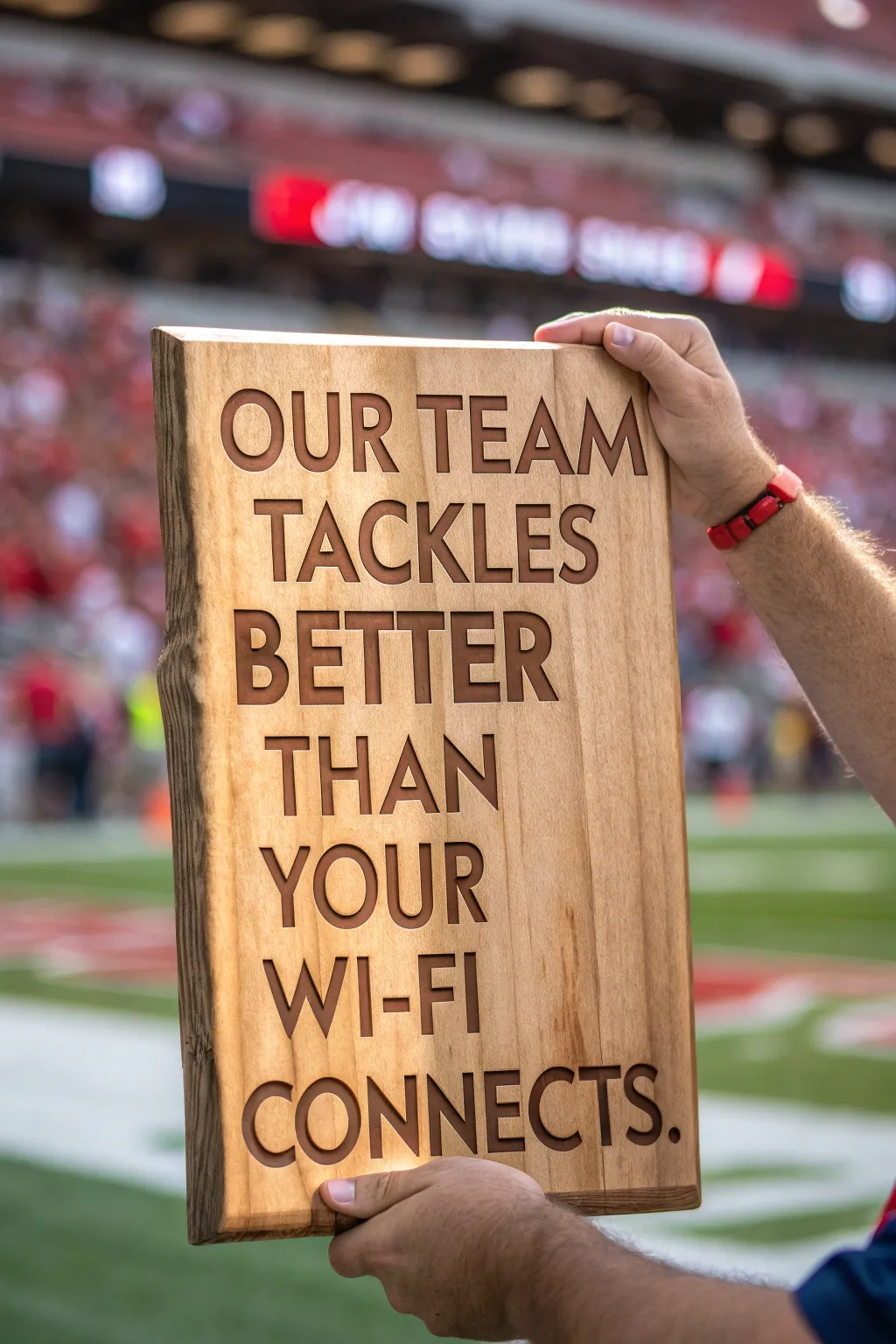 Score laughs and style with this witty game day sign!