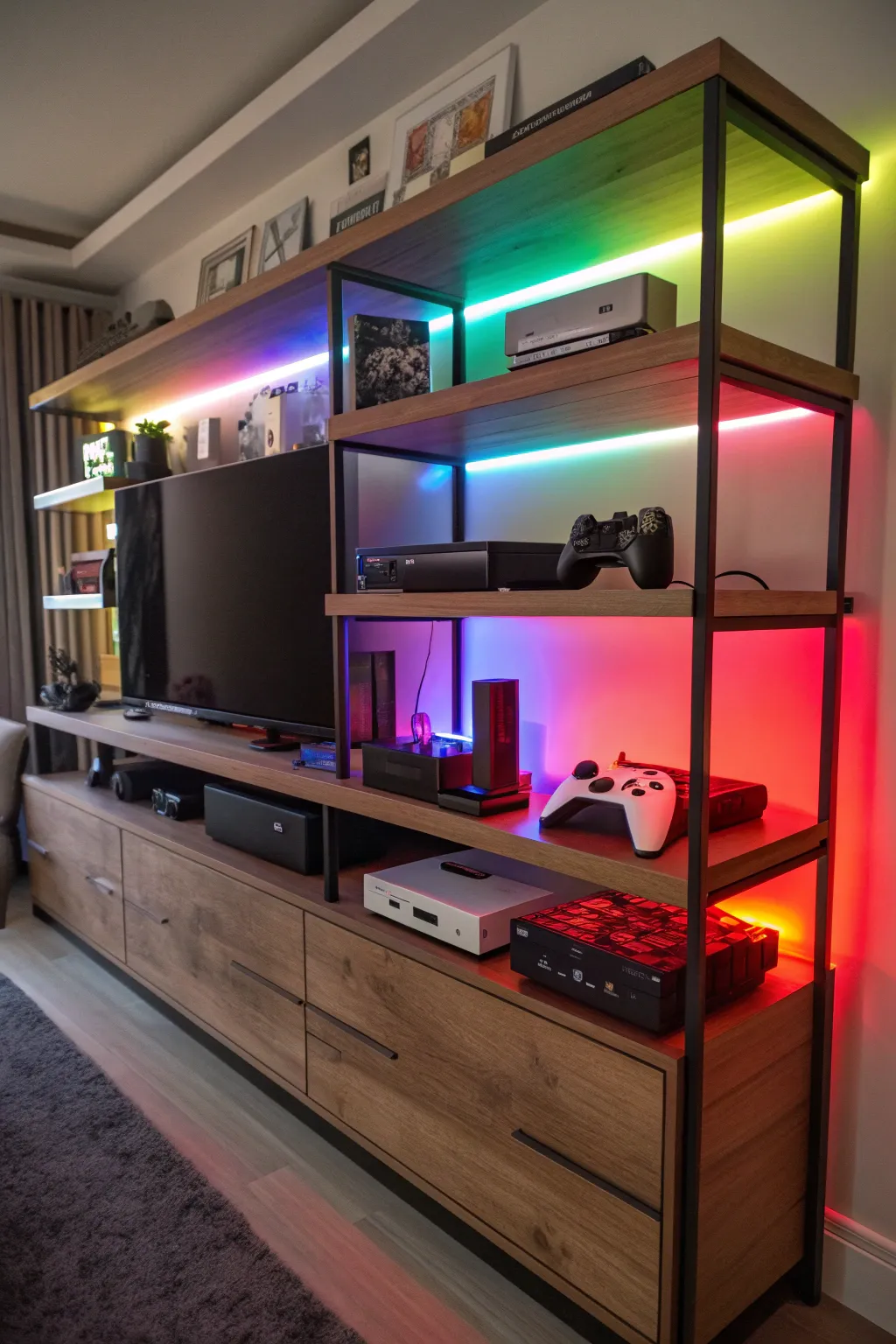 Transform your gaming room with vibrant RGB lighting for a stunning display that combines style and personality.