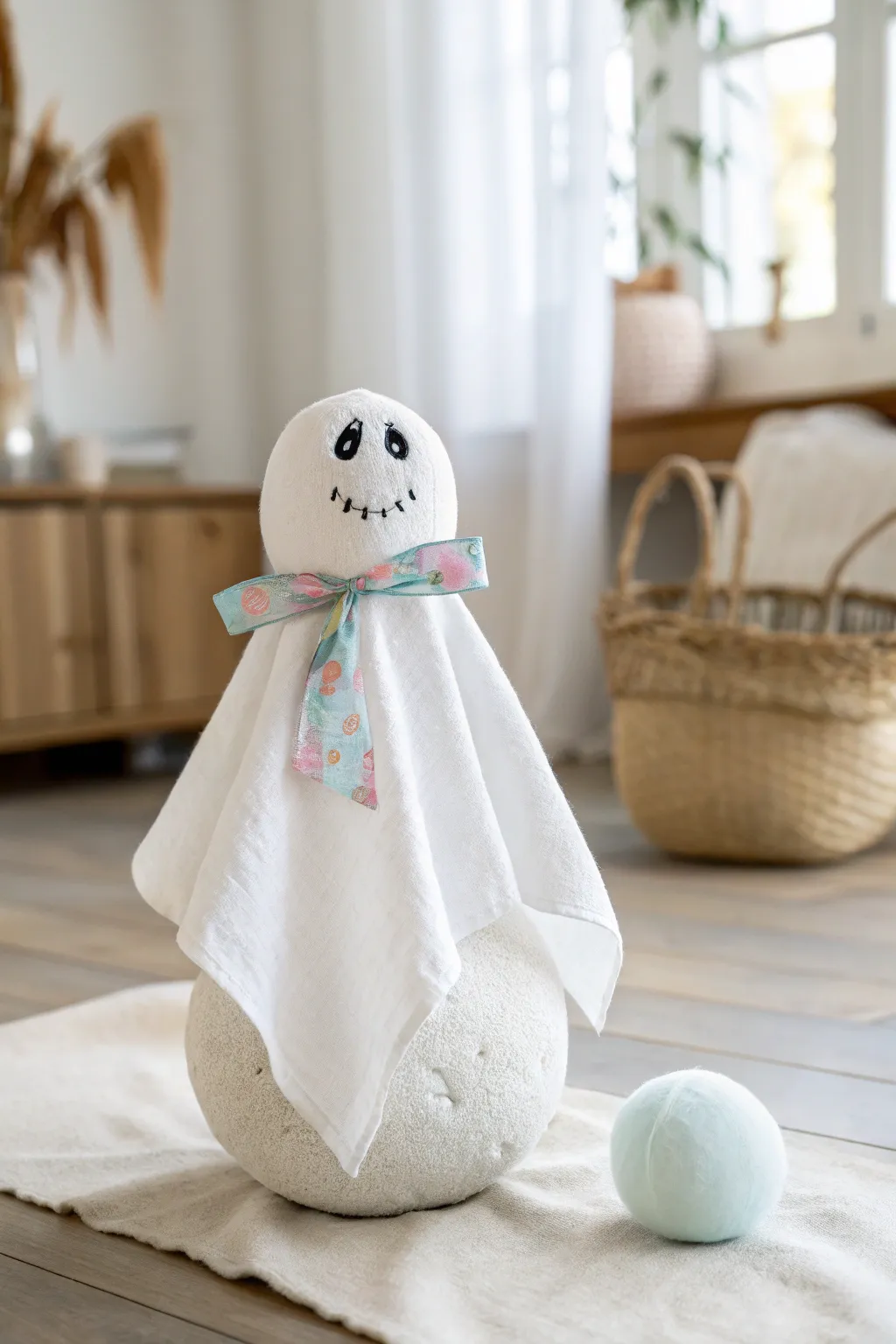 Elevate your Halloween decor with these charming fabric ghosts that blend simplicity with a playful twist. Perfect for adding a touch of whimsy to your minimalist space!